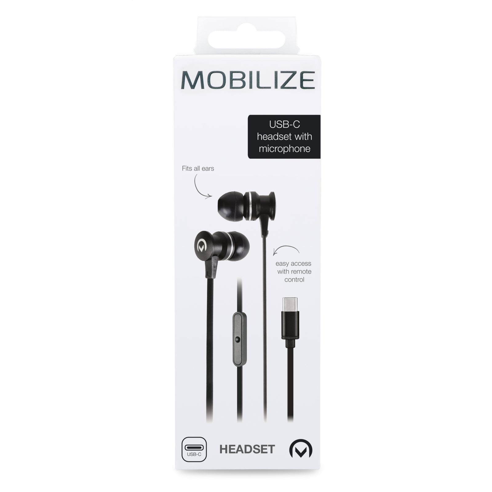 Mobilize In-ear Stereo Headset with Remote USB-C Black
