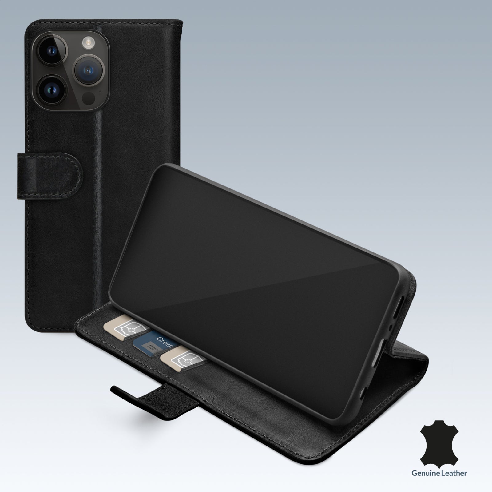 Mobilize Leather Wallet Apple iPhone 14 Pro Max Black