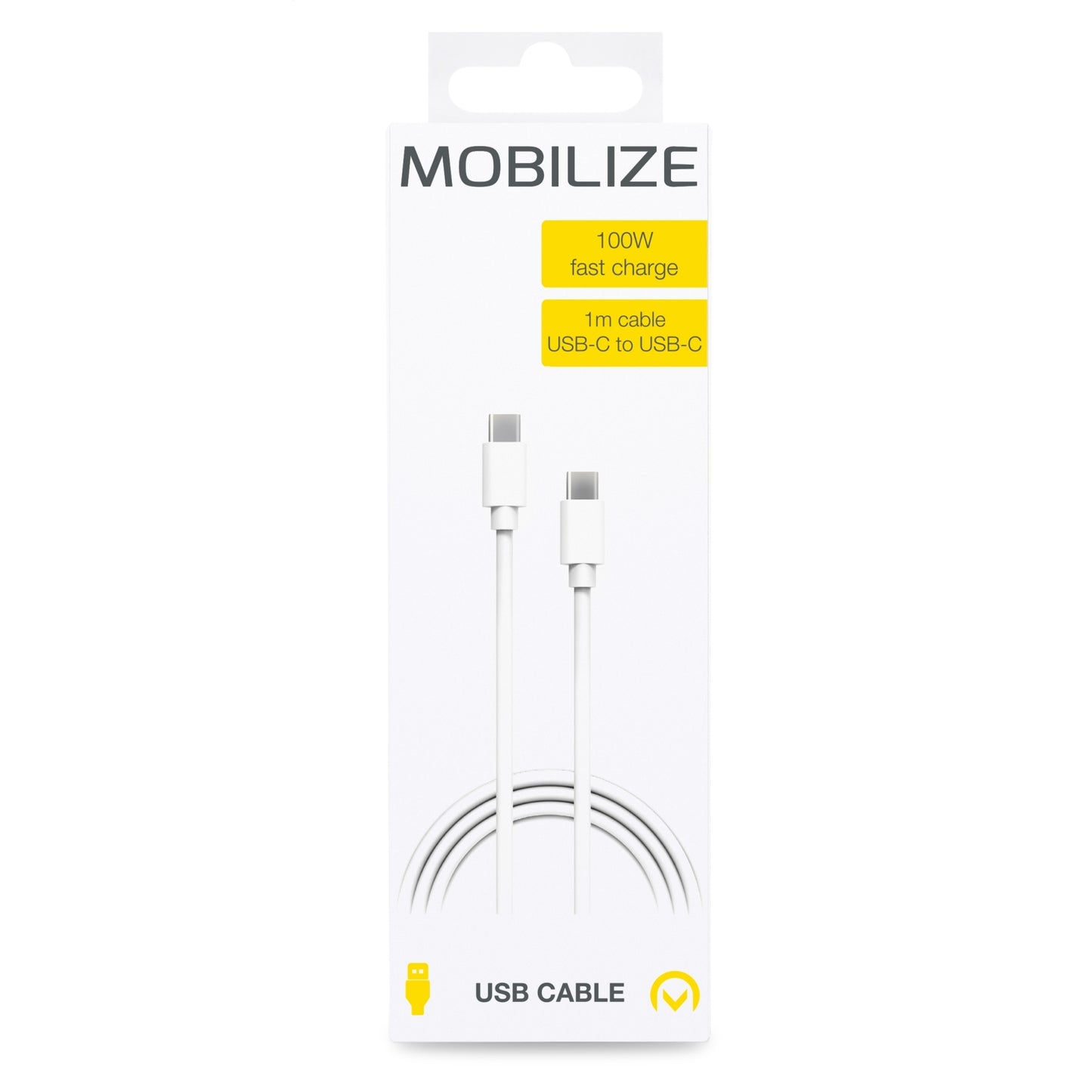 Mobilize Cable USB-C to USB-C 1m. 100W White