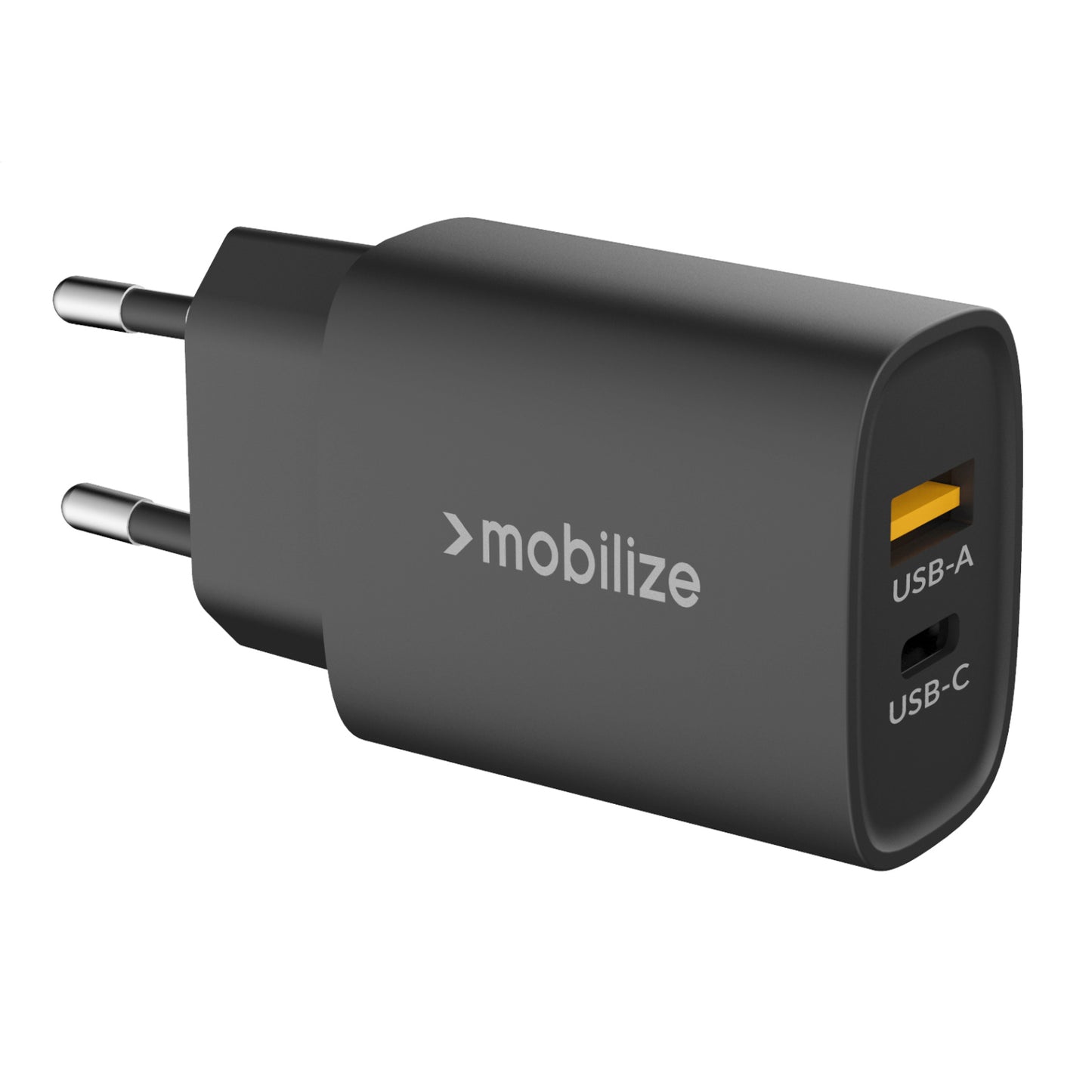 Mobilize Wall Charger USB-C + USB 25W with PD/PPS Black