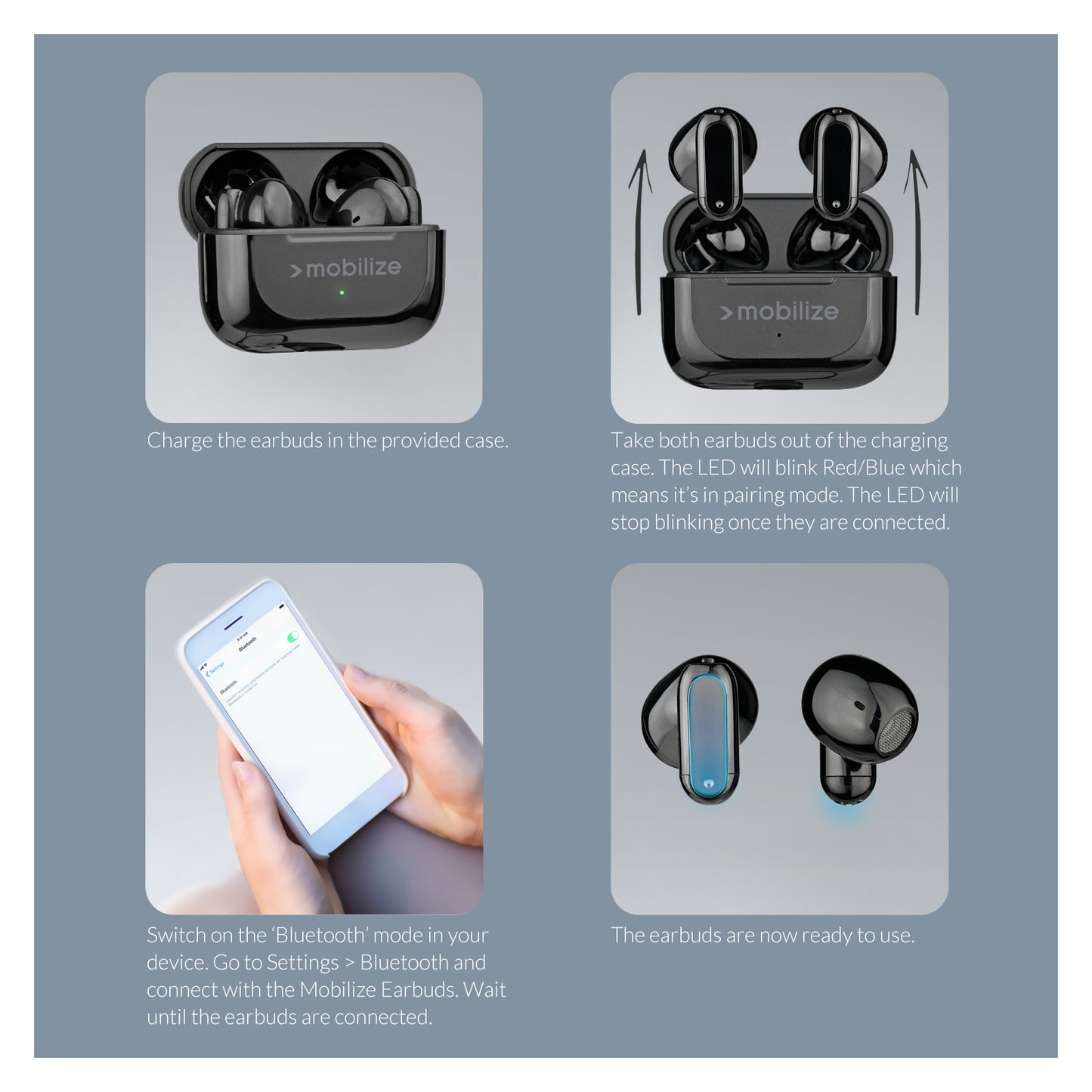 Mobilize Bluetooth TWS Earbuds Mini Black