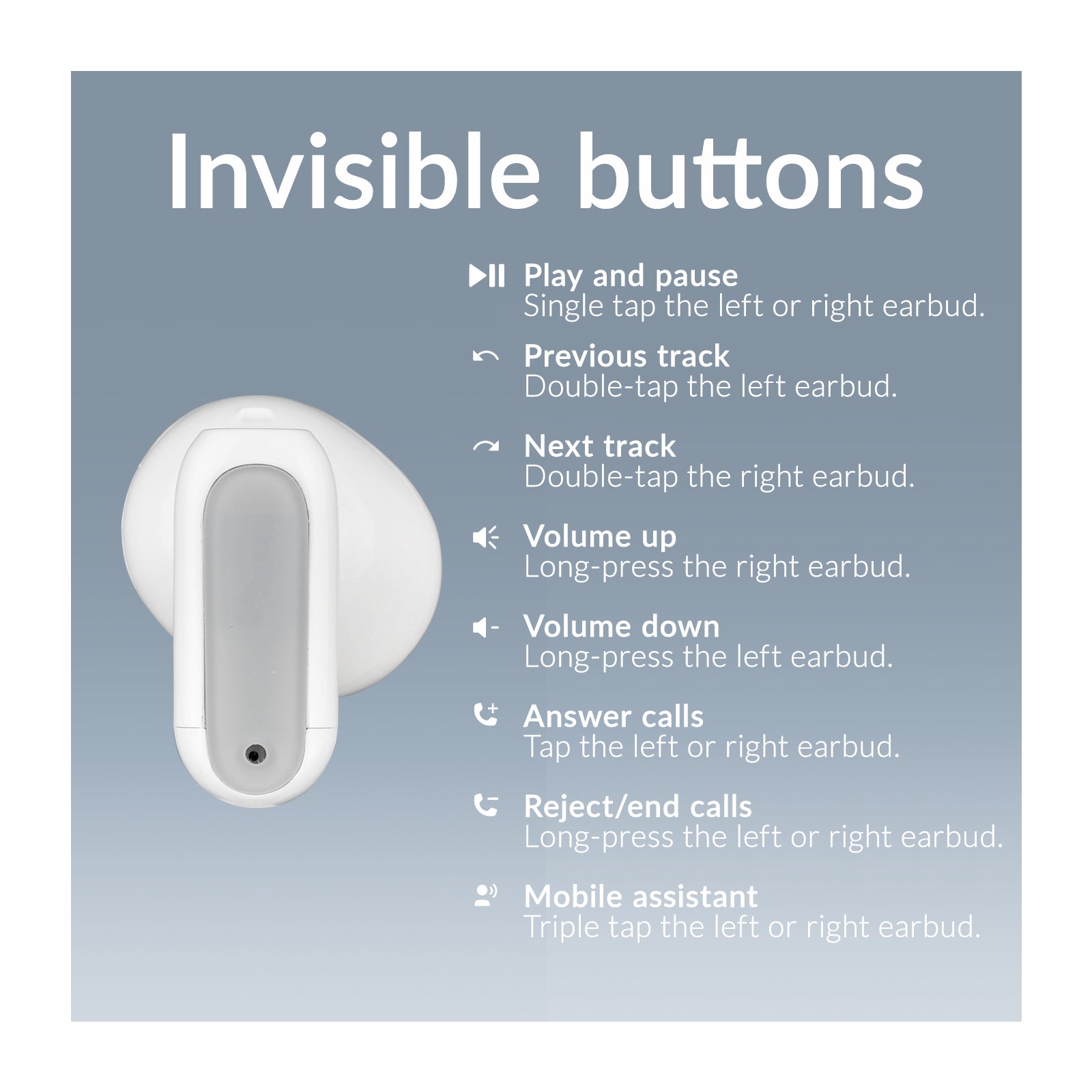 Mobilize Bluetooth TWS Earbuds Mini White