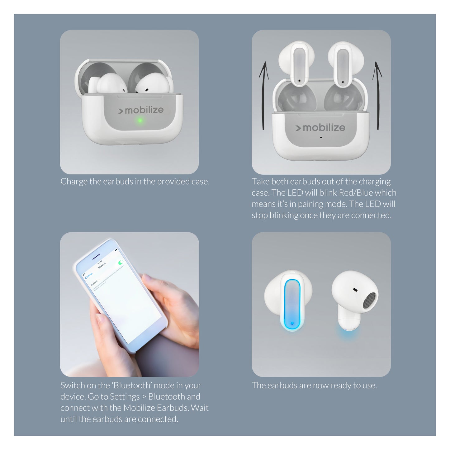 Mobilize Bluetooth TWS Earbuds Mini White