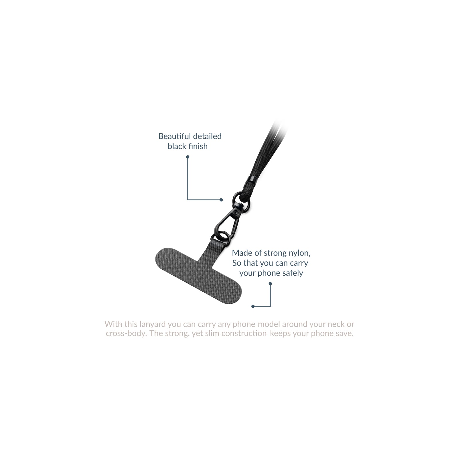 Mobilize Nylon Lanyard Black