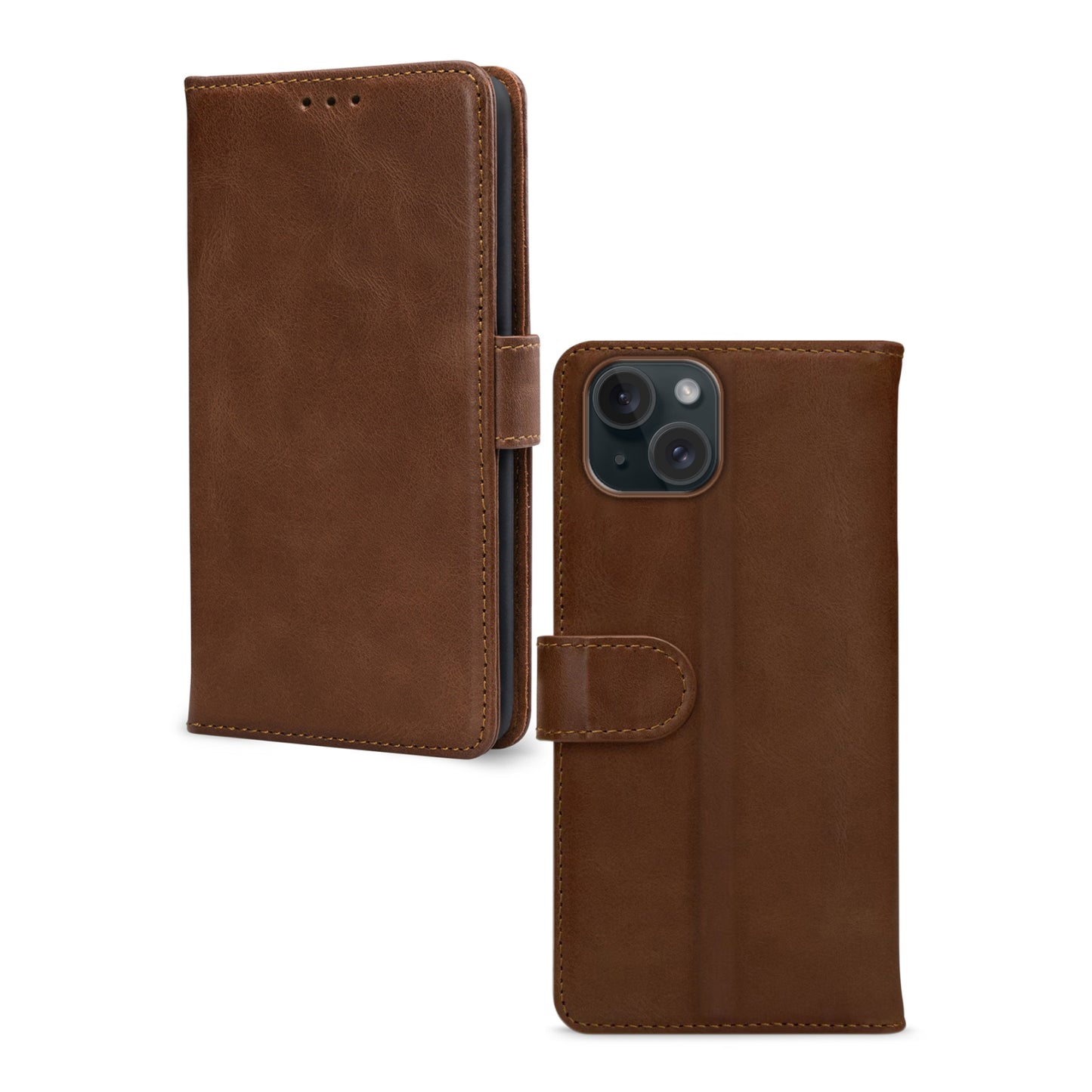 Mobilize Leather Wallet Apple iPhone 13/14/15 Brown