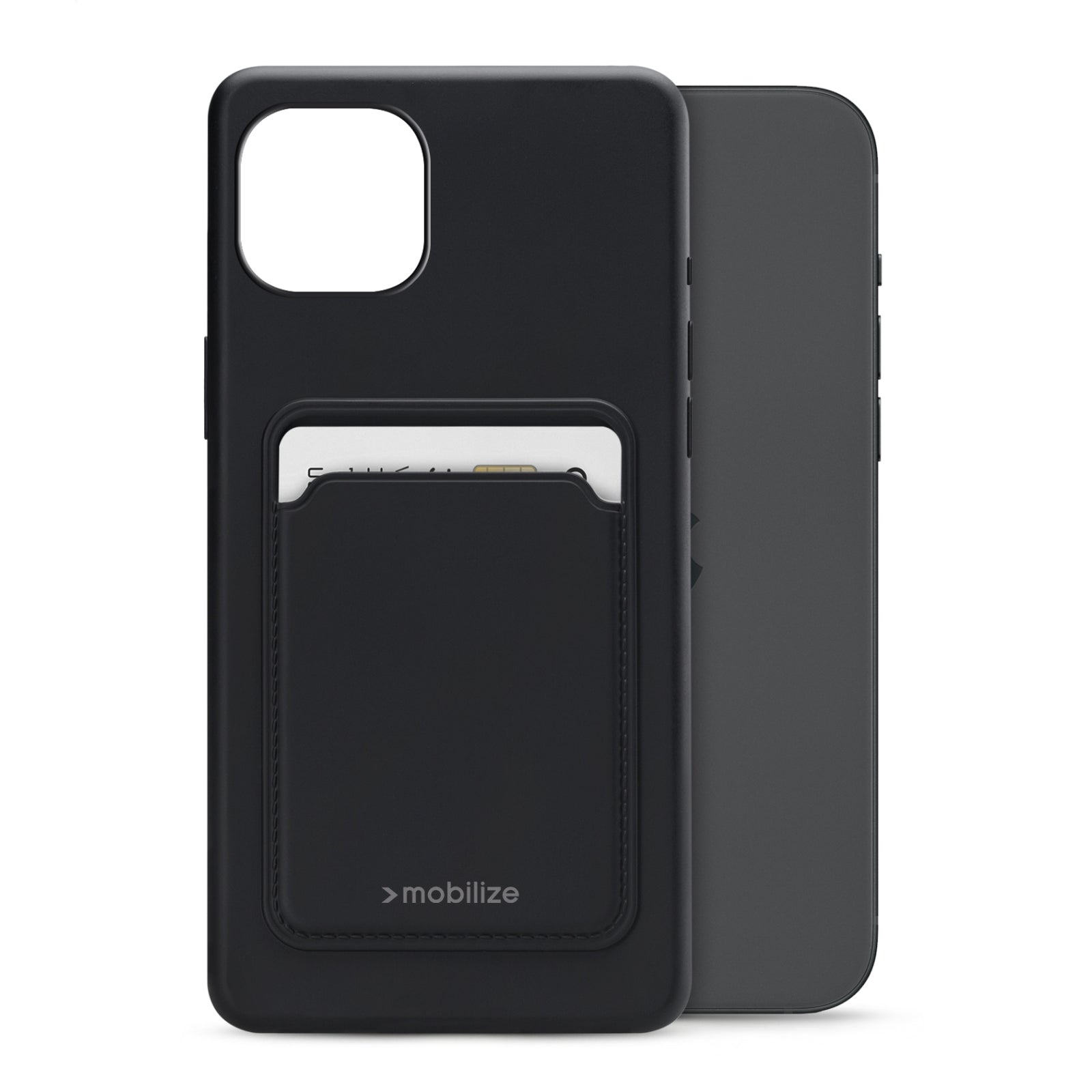 Mobilize Rubber Gelly Card Case Apple iPhone 15 Plus Matt Black