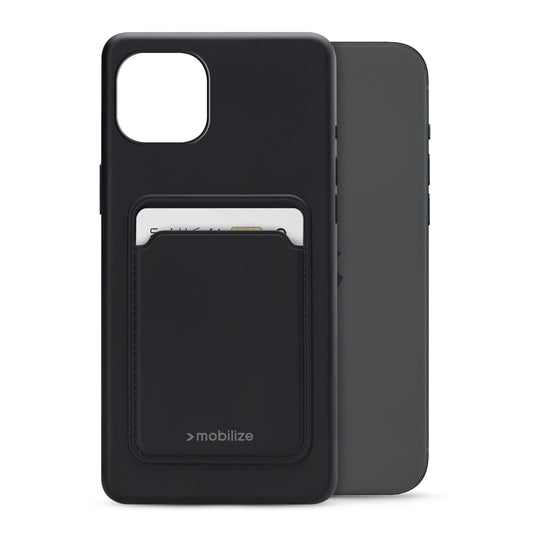 Mobilize Rubber Gelly Card Case Apple iPhone 15 Plus Matt Black