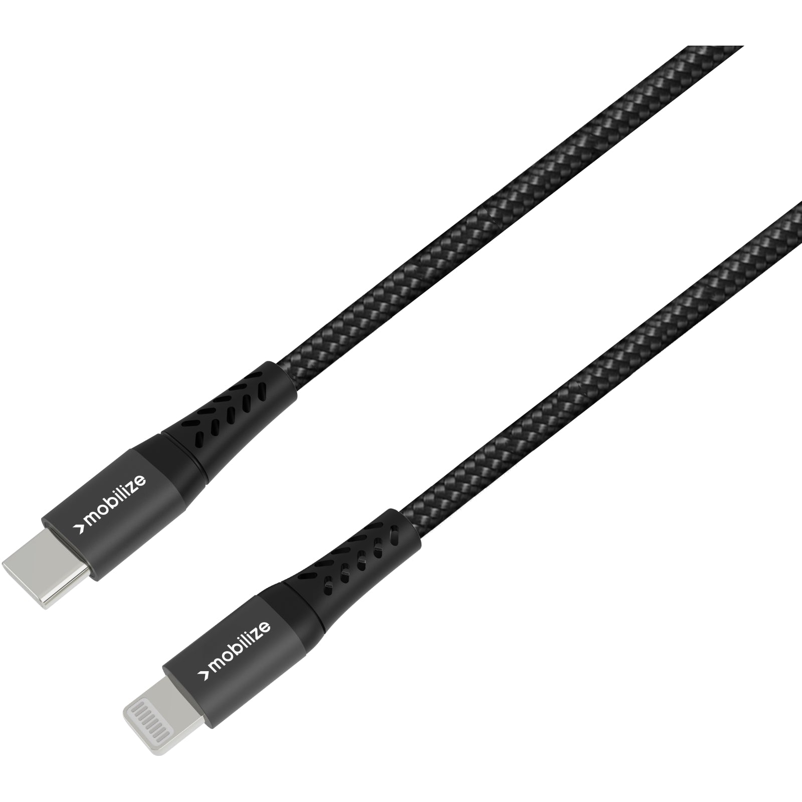 Mobilize Strong Nylon Cable USB-C to MFi Lightning 20cm. 60W Black