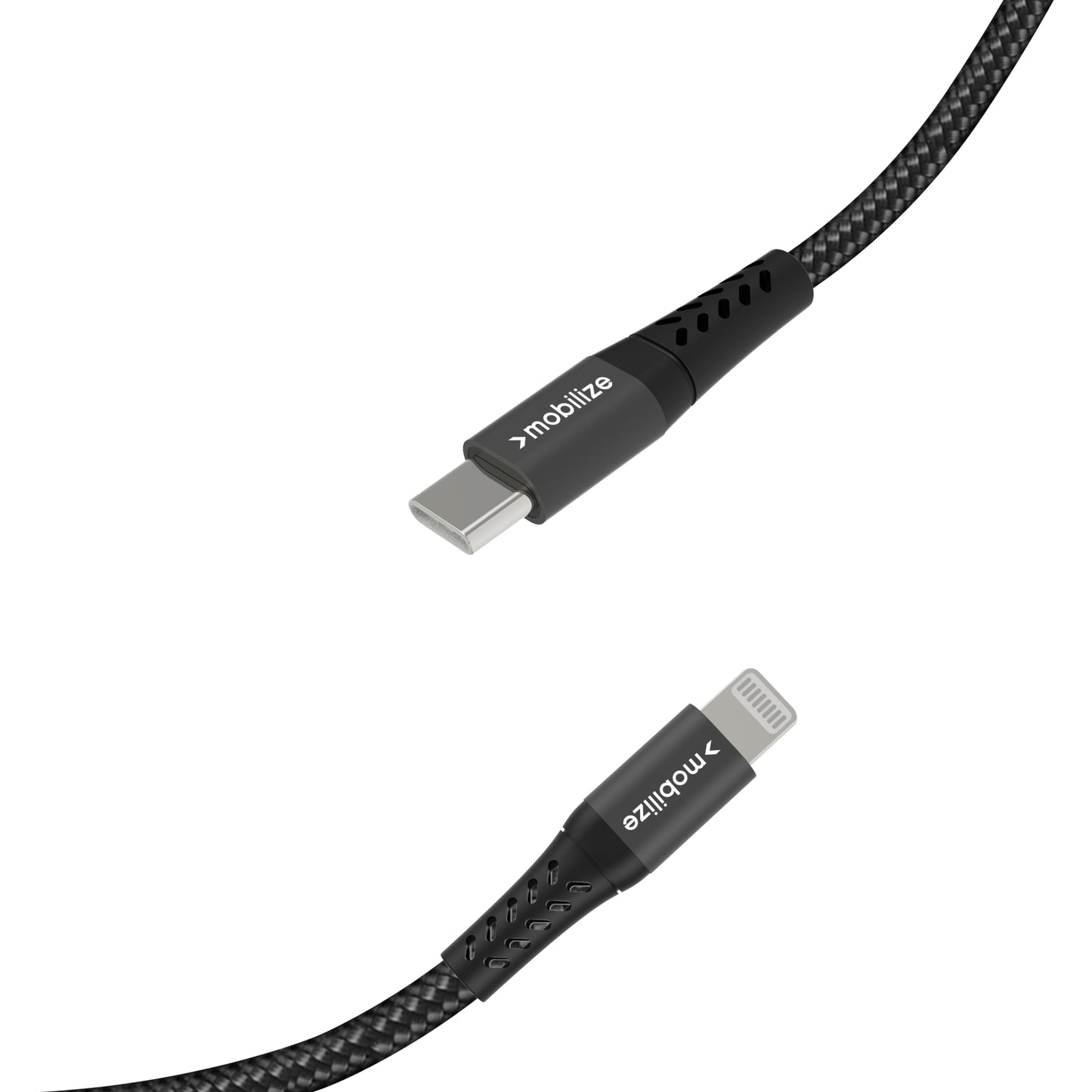 Mobilize Strong Nylon Cable USB-C to MFi Lightning 20cm. 60W Black