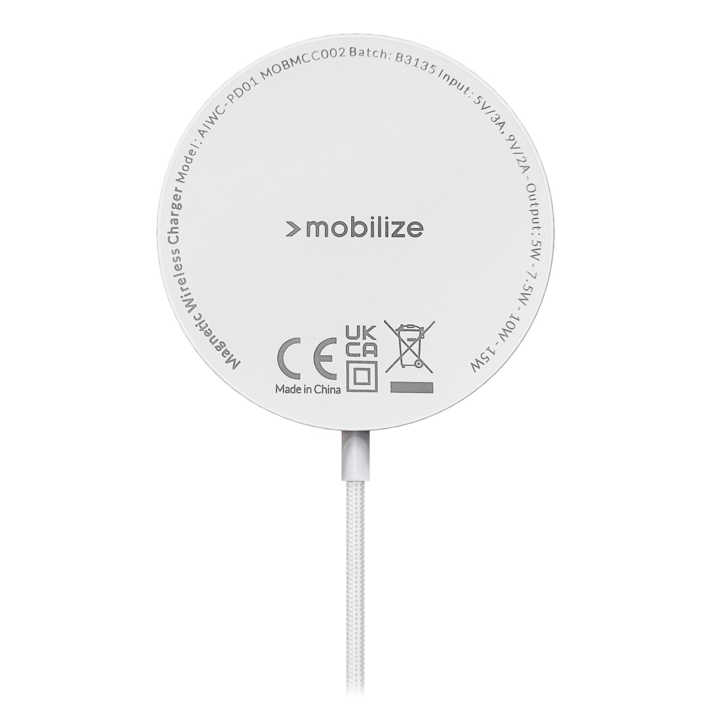 Mobilize Strong Magnetic Wireless Charger Magsafe Compatible 15W White - Acrylic