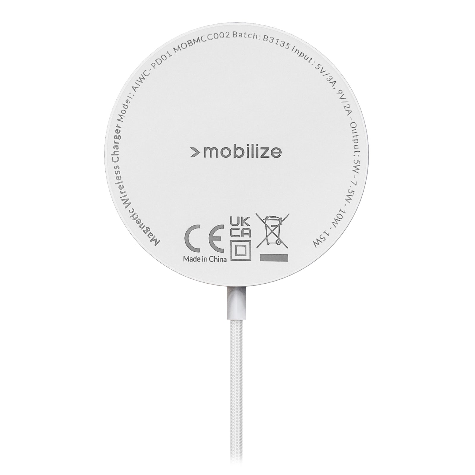 Mobilize Strong Magnetic Wireless Charger Magsafe Compatible 15W White - Acrylic