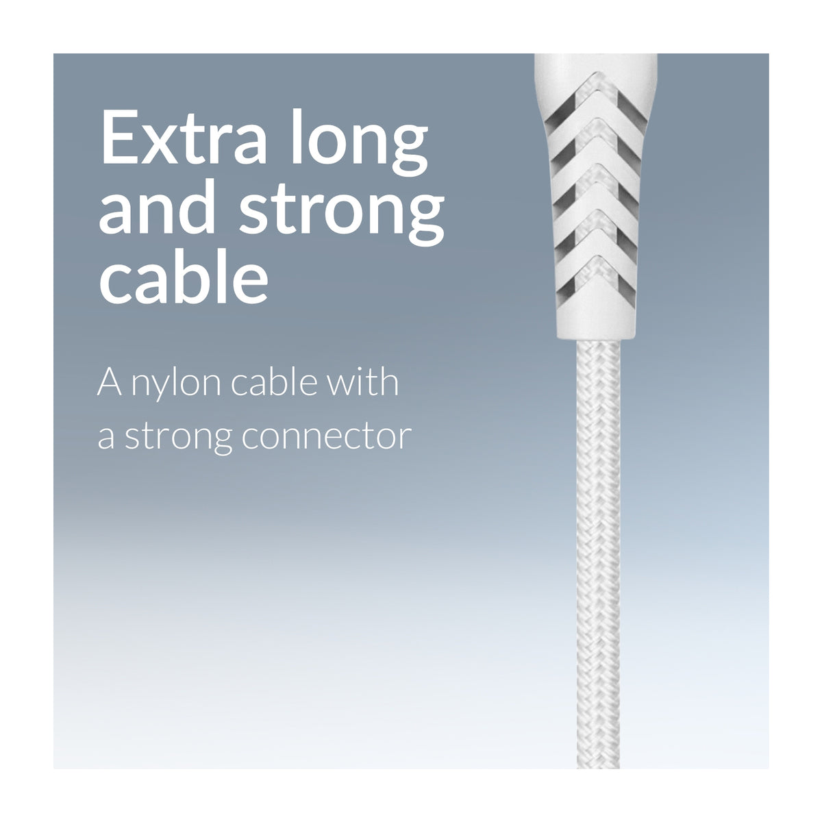 Mobilize Strong Nylon Cable USB-C to USB-C 2m. 100W White