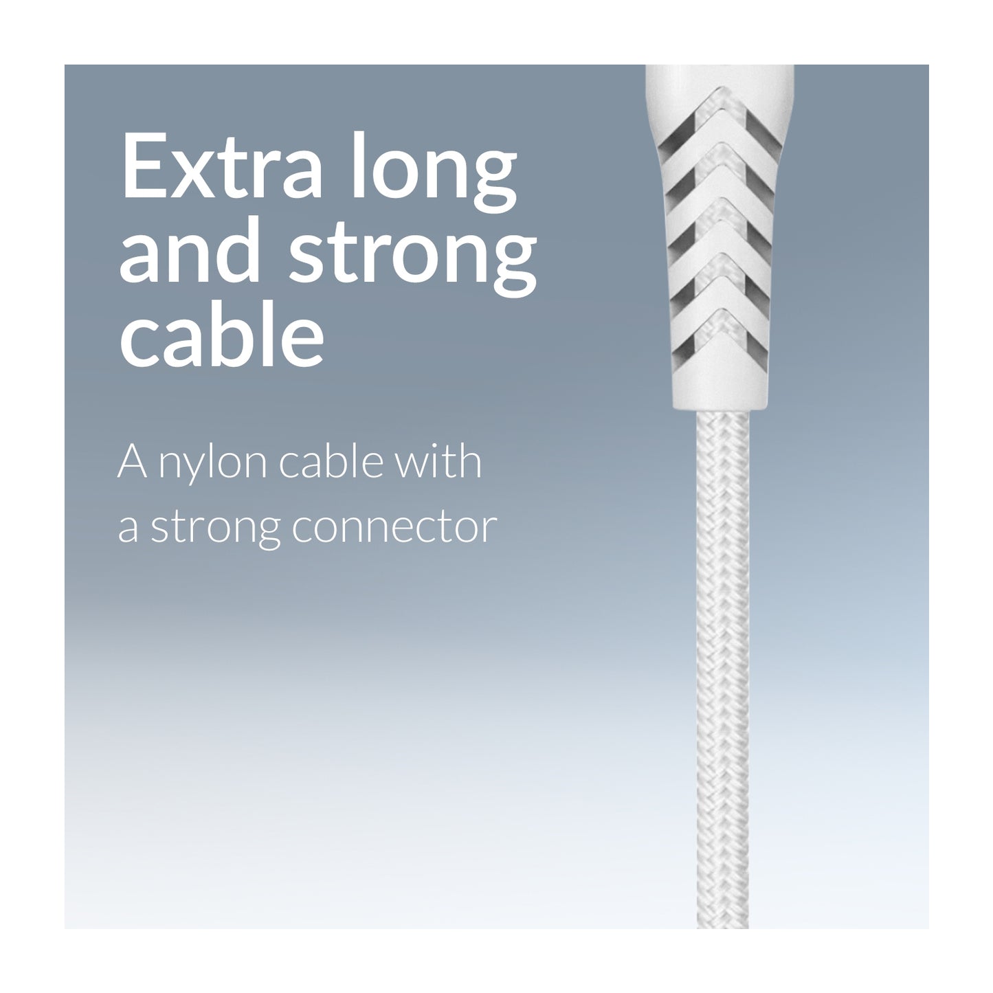Mobilize Strong Nylon Cable USB-C to USB-C 1m. 100W White