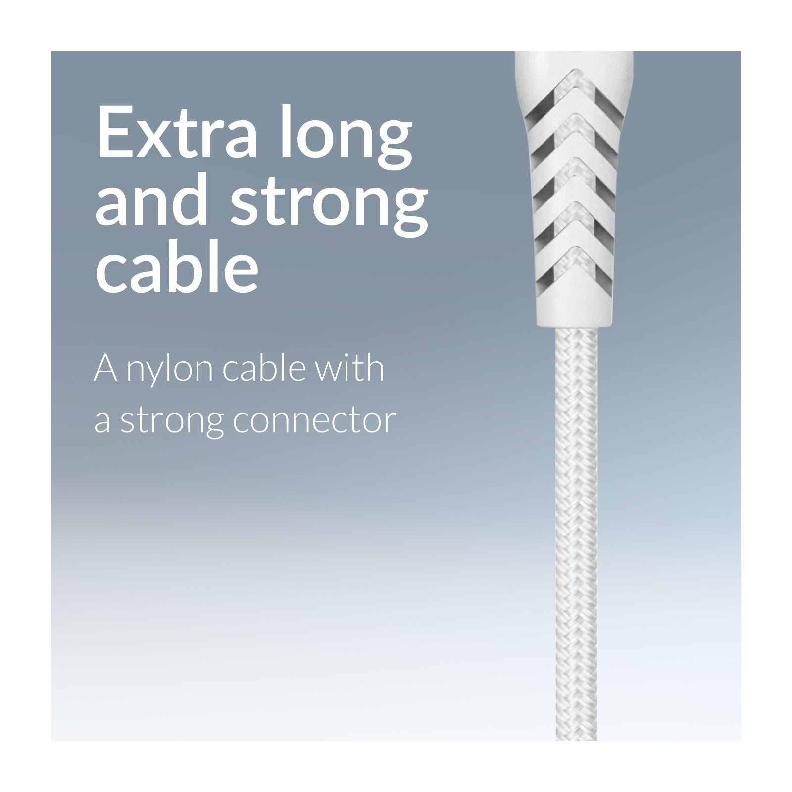 Mobilize Strong Nylon Cable USB-C to USB-C 1m. 100W White