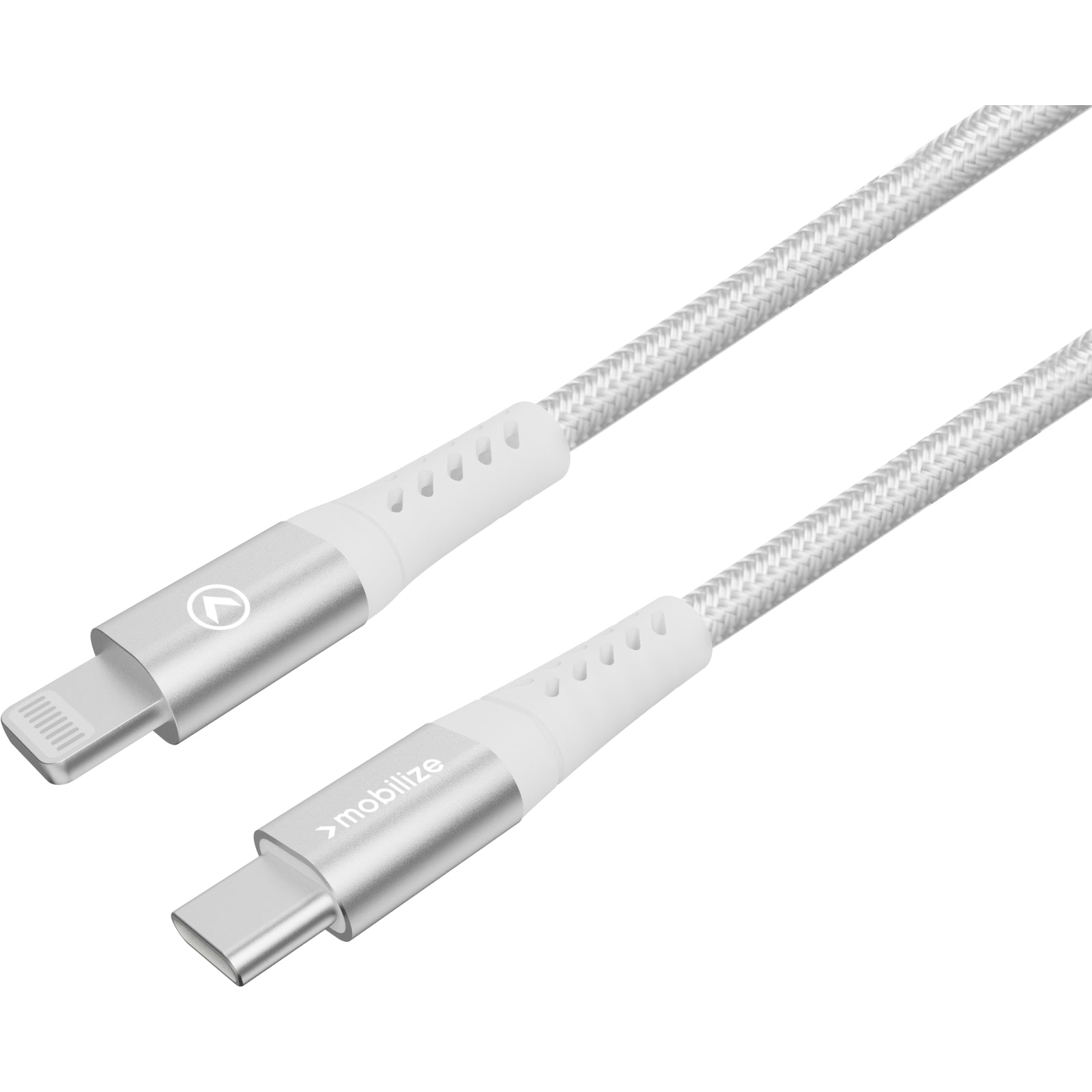 Mobilize Strong Nylon Cable USB-C to USB-C 20cm. 100W White