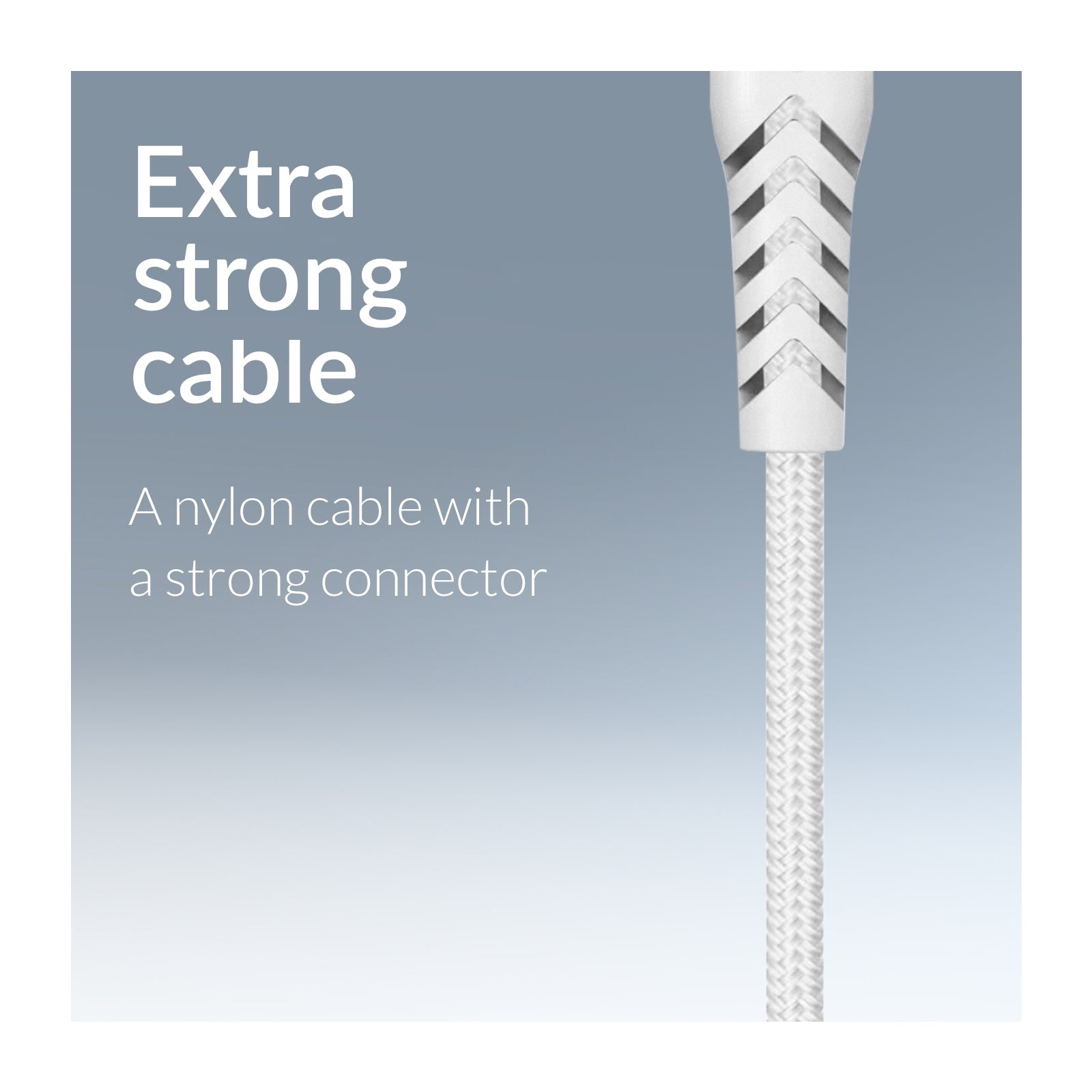 Mobilize Strong Nylon Cable USB-C to USB-C 20cm. 100W White