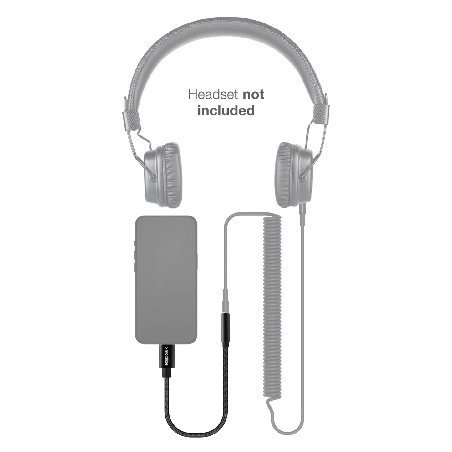 Mobilize Strong Nylon Audio Adapter USB-C to 3.5mm 15cm Black