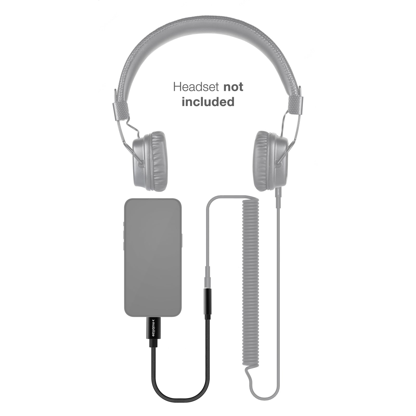 Mobilize Strong Nylon Audio Adapter MFi Lightning to 3.5mm 15cm Black