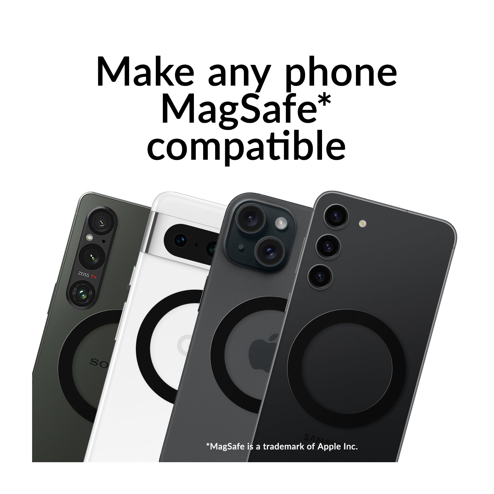 Mobilize Magsafe Compatible Metal Ring Black (2-Pack)