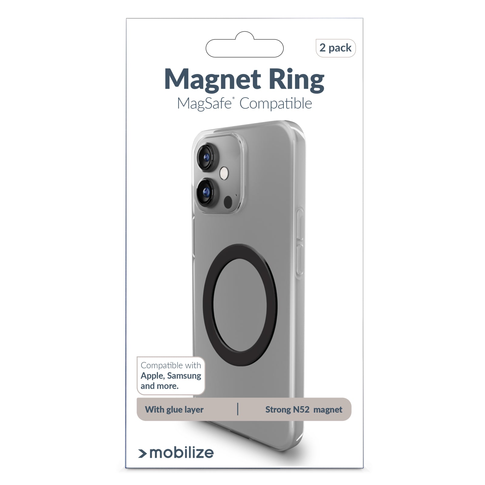 Mobilize Magsafe Compatible Metal Ring Black (2-Pack)