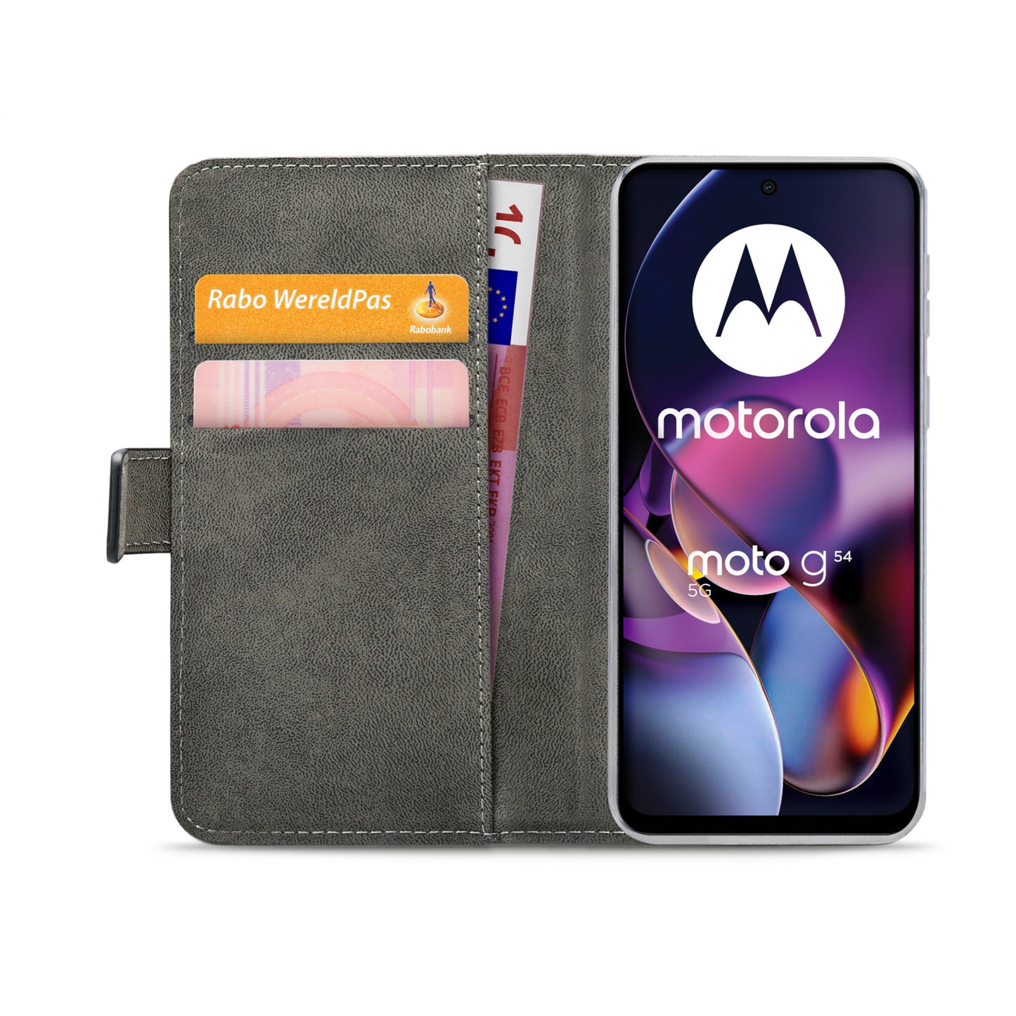 Mobilize Classic Gelly Wallet Book Case Motorola Moto G54 Black