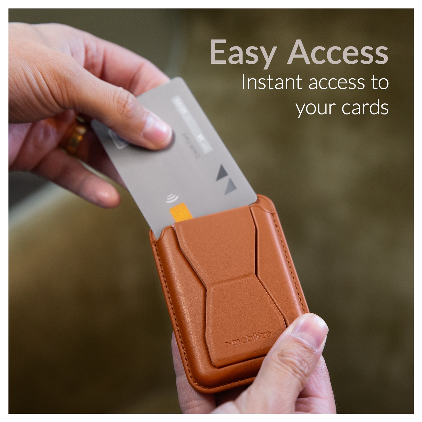 Mobilize Magsafe Compatible Magnet Card Holder Brown