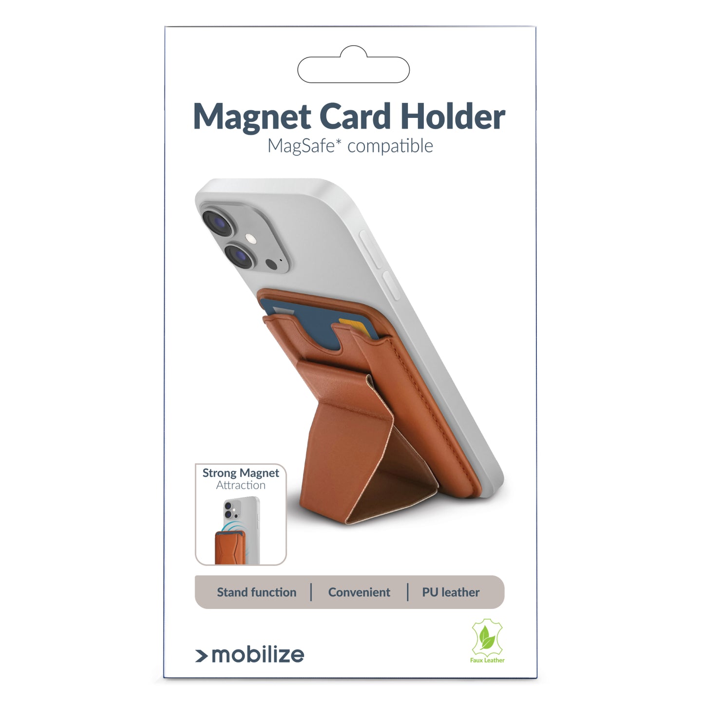 Mobilize Magsafe Compatible Magnet Card Holder Brown