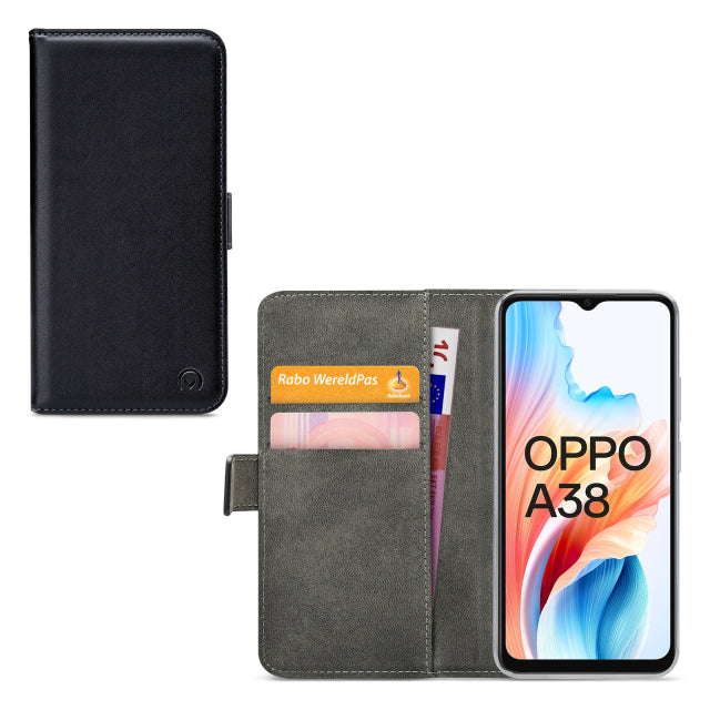 Mobilize Classic Gelly Wallet Book Case OPPO A18/A38 Schwarz
