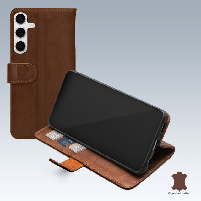 Mobilize Étui portefeuille en cuir Samsung Galaxy S24 5G/S25 5G Marron