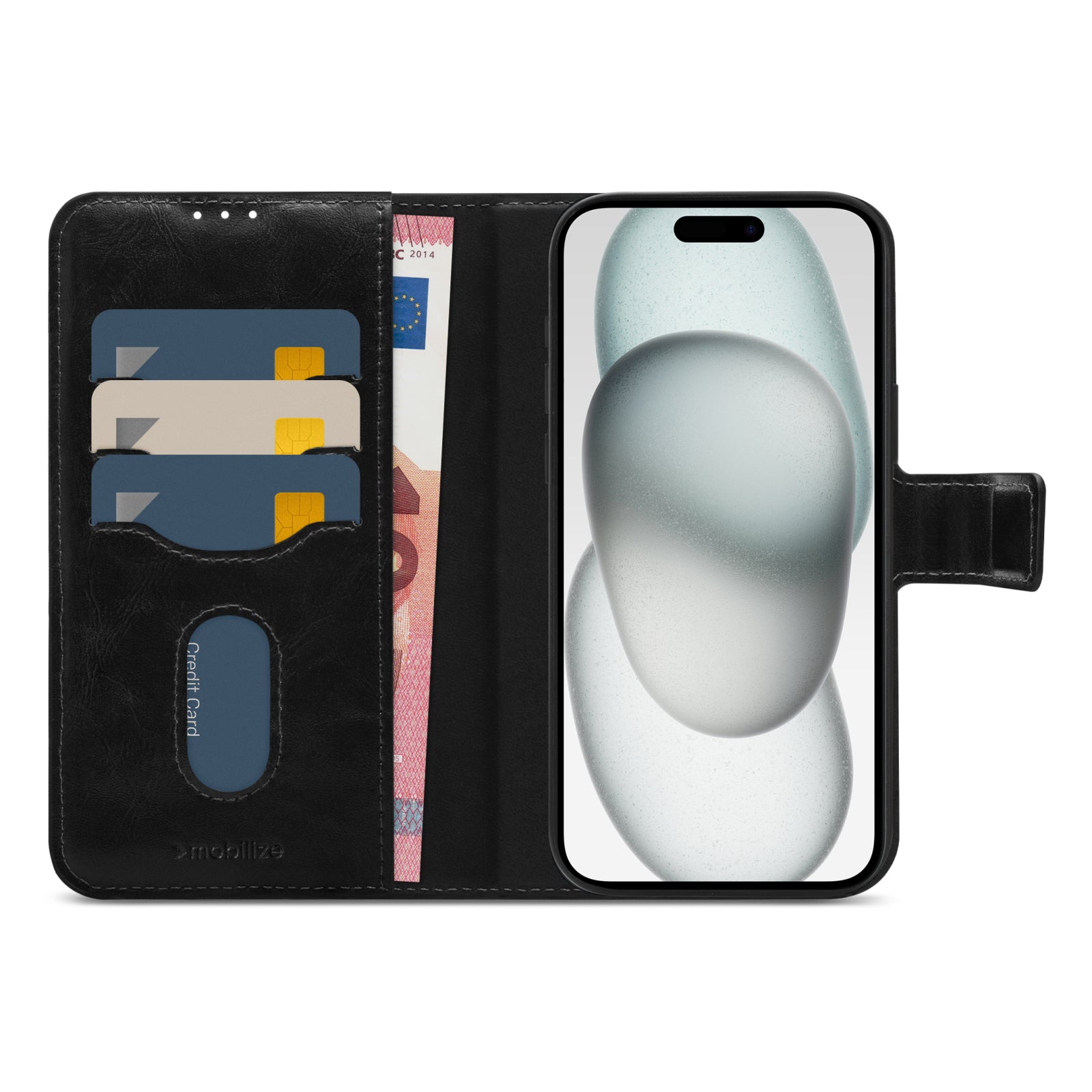Mobilize 2in1 Magsafe Compatible Gelly Wallet Case Apple iPhone 15 Plus Black