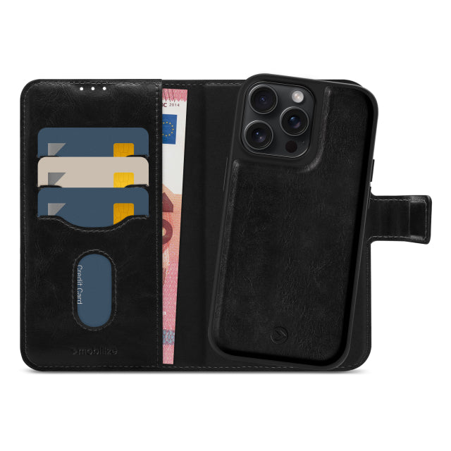 Mobilize 2-in-1 MagSafe-kompatible Gelly Wallet Hülle Apple iPhone 15 Pro Max Schwarz