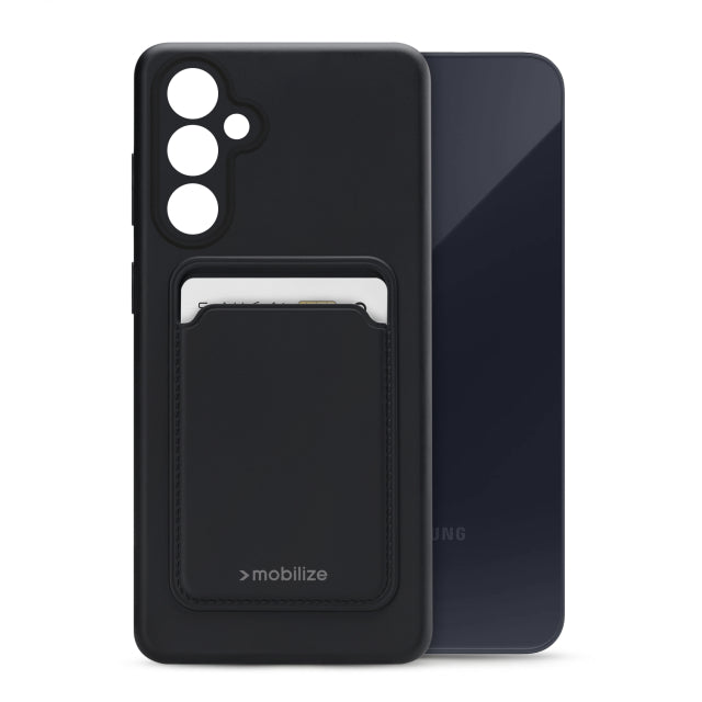 Mobilize Rubber Gelly Card Case Samsung Galaxy A55 5G Mattschwarz