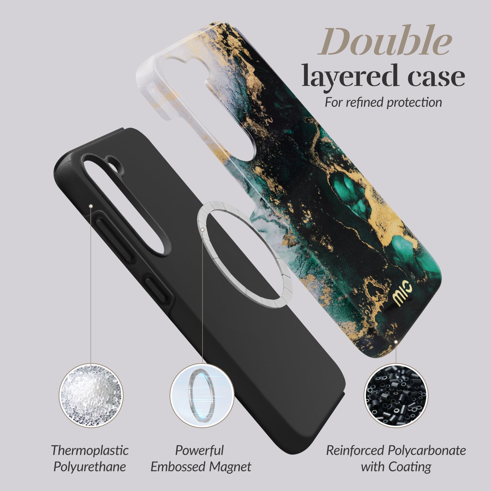 MIO Green Marble Magsafe Compatible for Samsung A54 5G