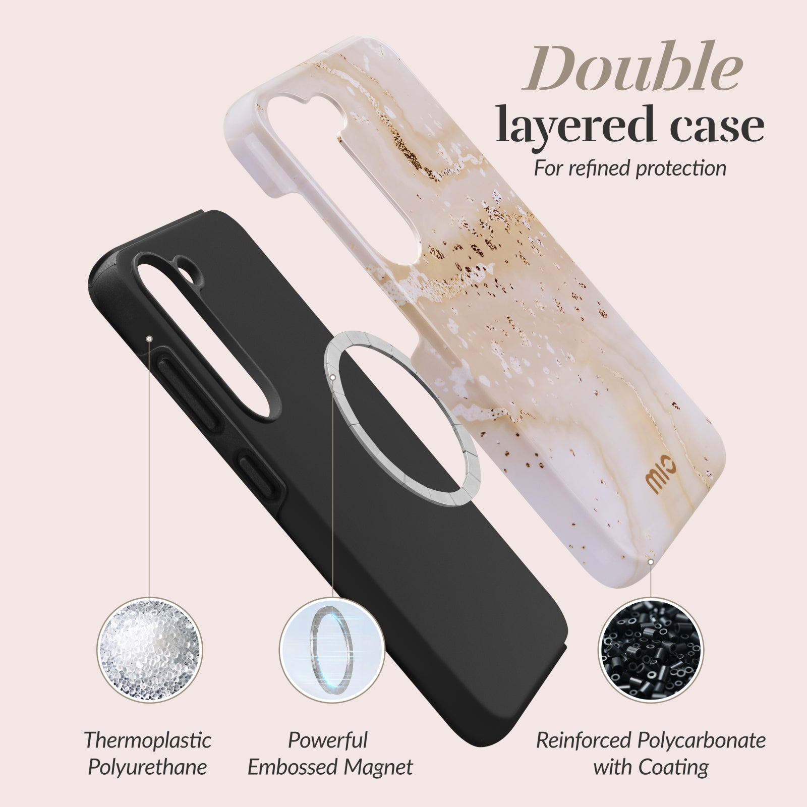 MIO Gold Marble Magsafe Compatible for Samsung A15 4G/5G