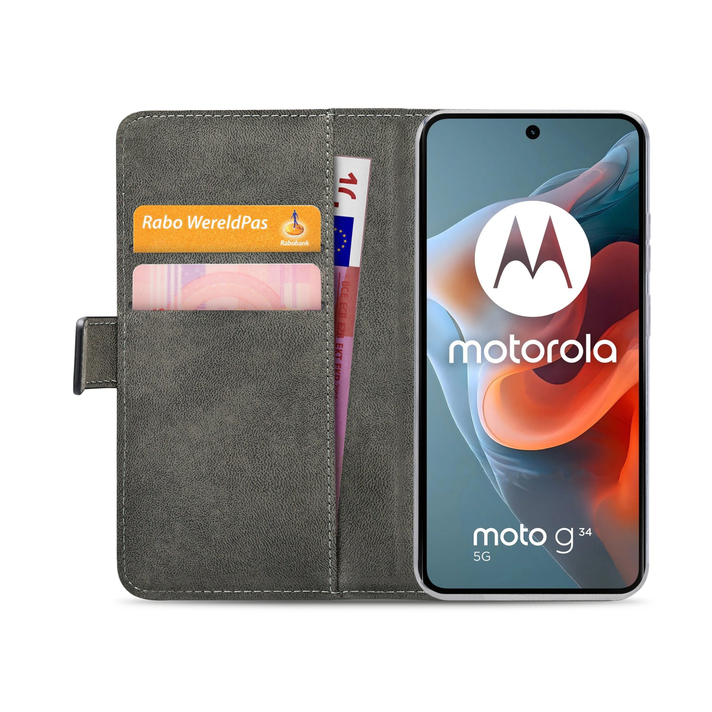Mobilize Classic Gelly Wallet Book Case Motorola Moto G34 Black