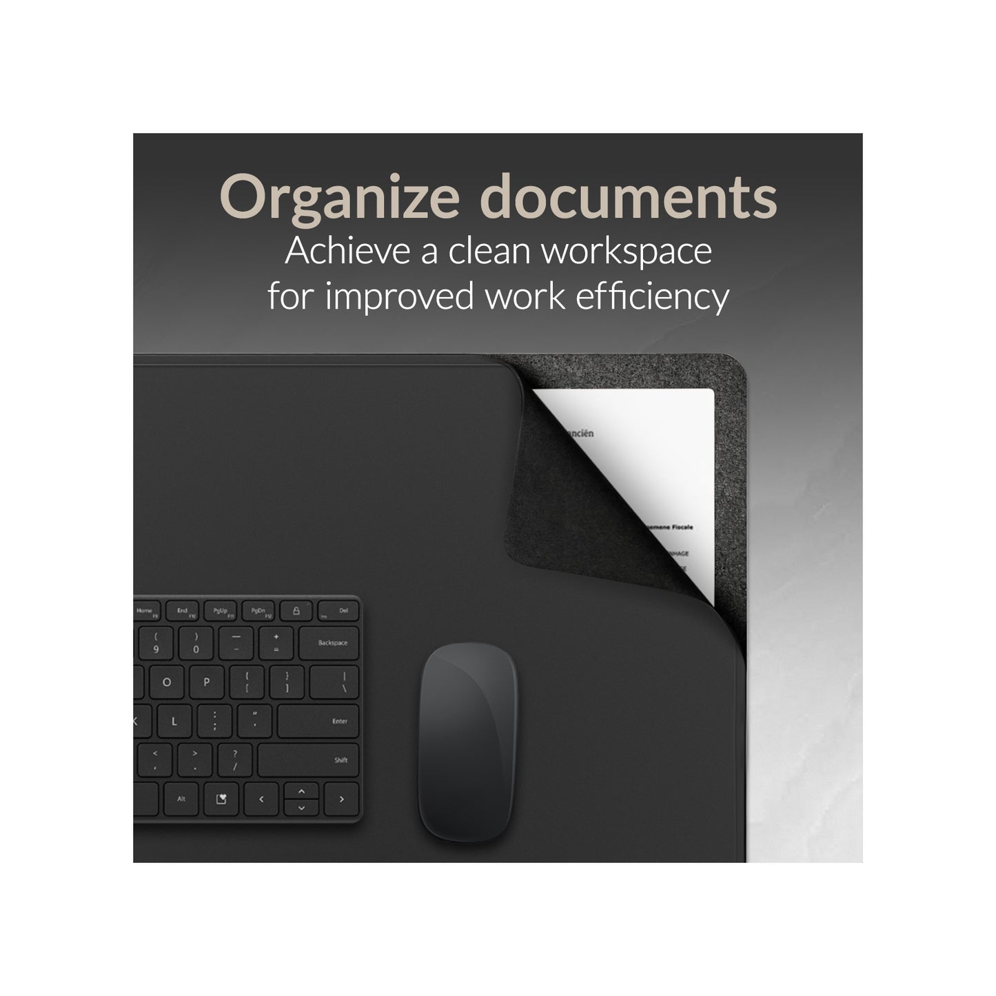 Mobilize PU Leather Desk Mat with Magnetic Wireless Charger 15W Black