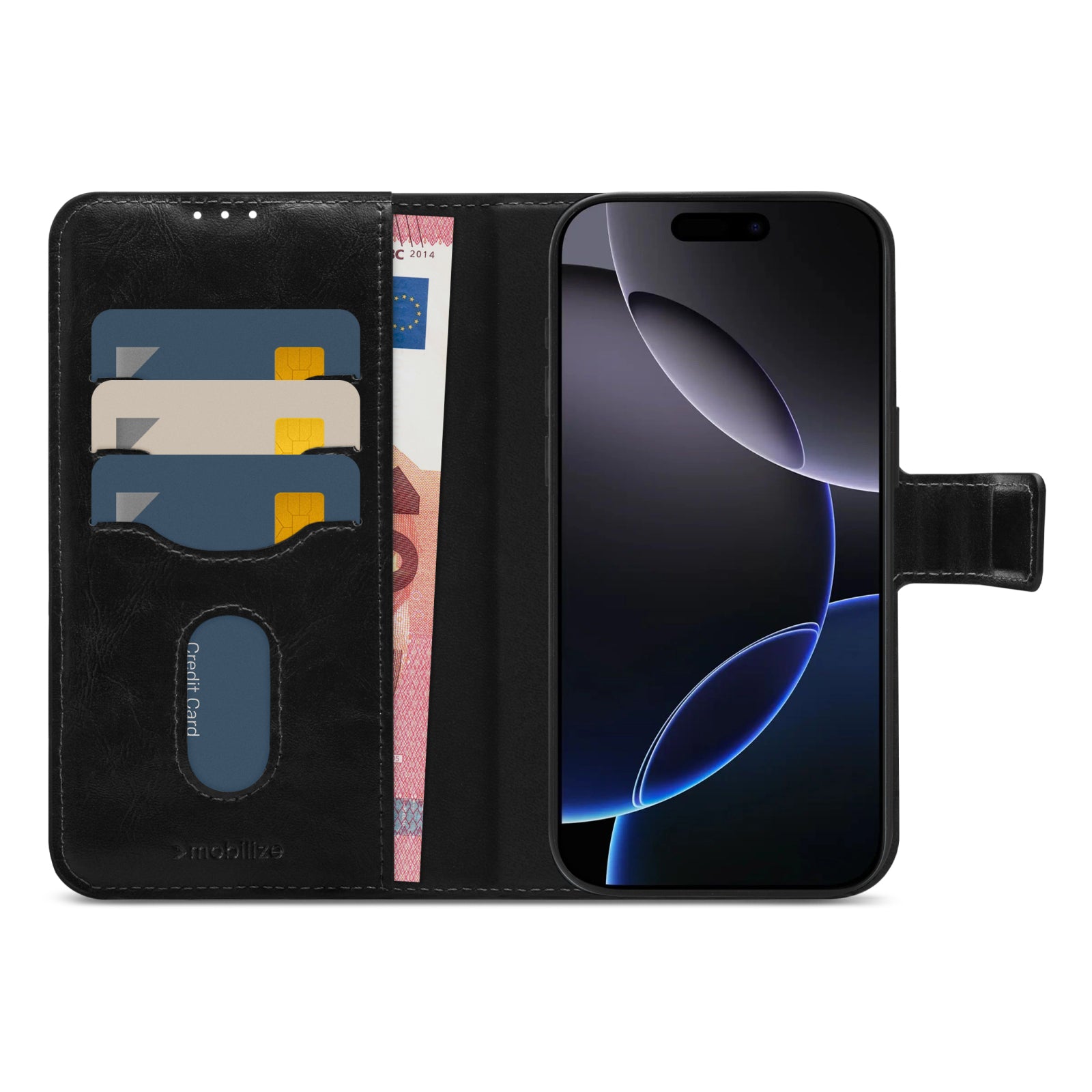 Mobilize 2in1 Magsafe Compatible Gelly Wallet Case Apple iPhone 16 Pro Max Black