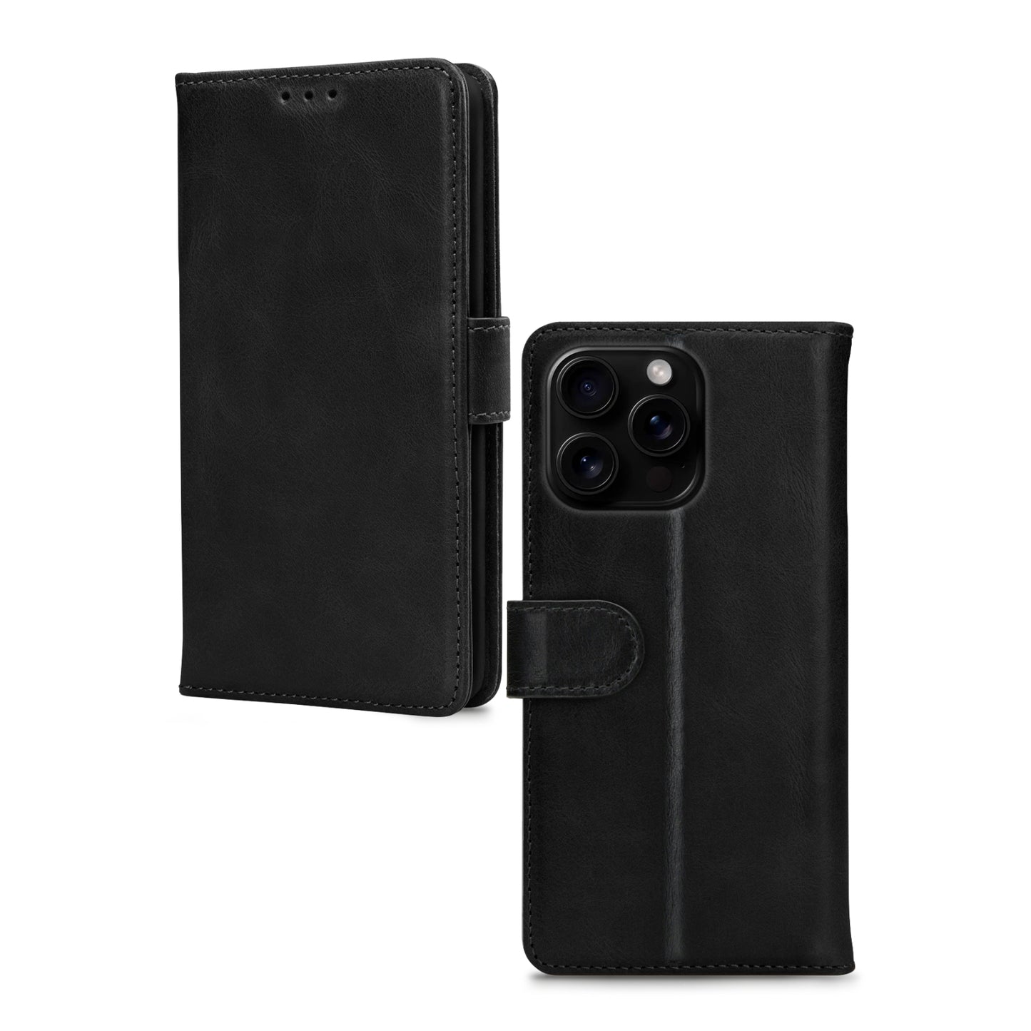 Mobilize Leather Wallet Apple iPhone 16 Pro Max Black