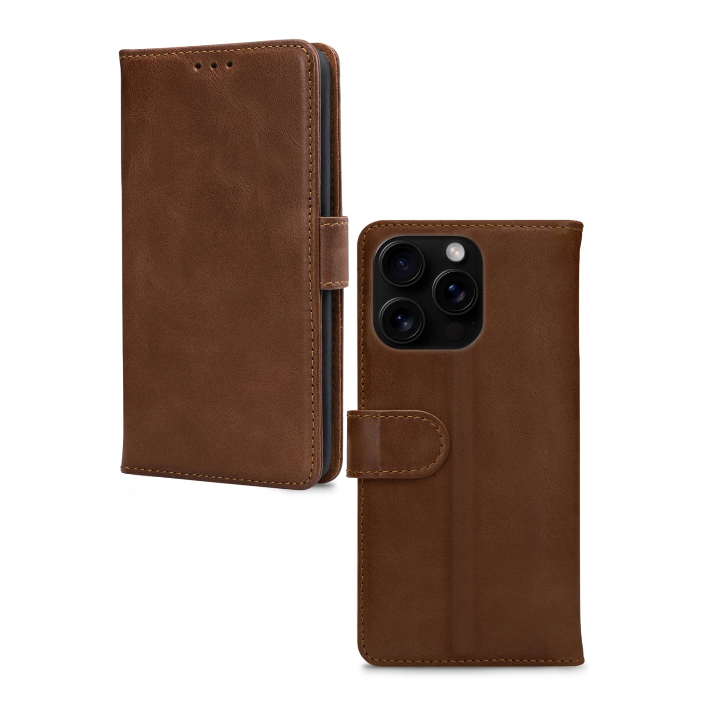 Mobilize Leather Wallet Apple iPhone 16 Pro Brown
