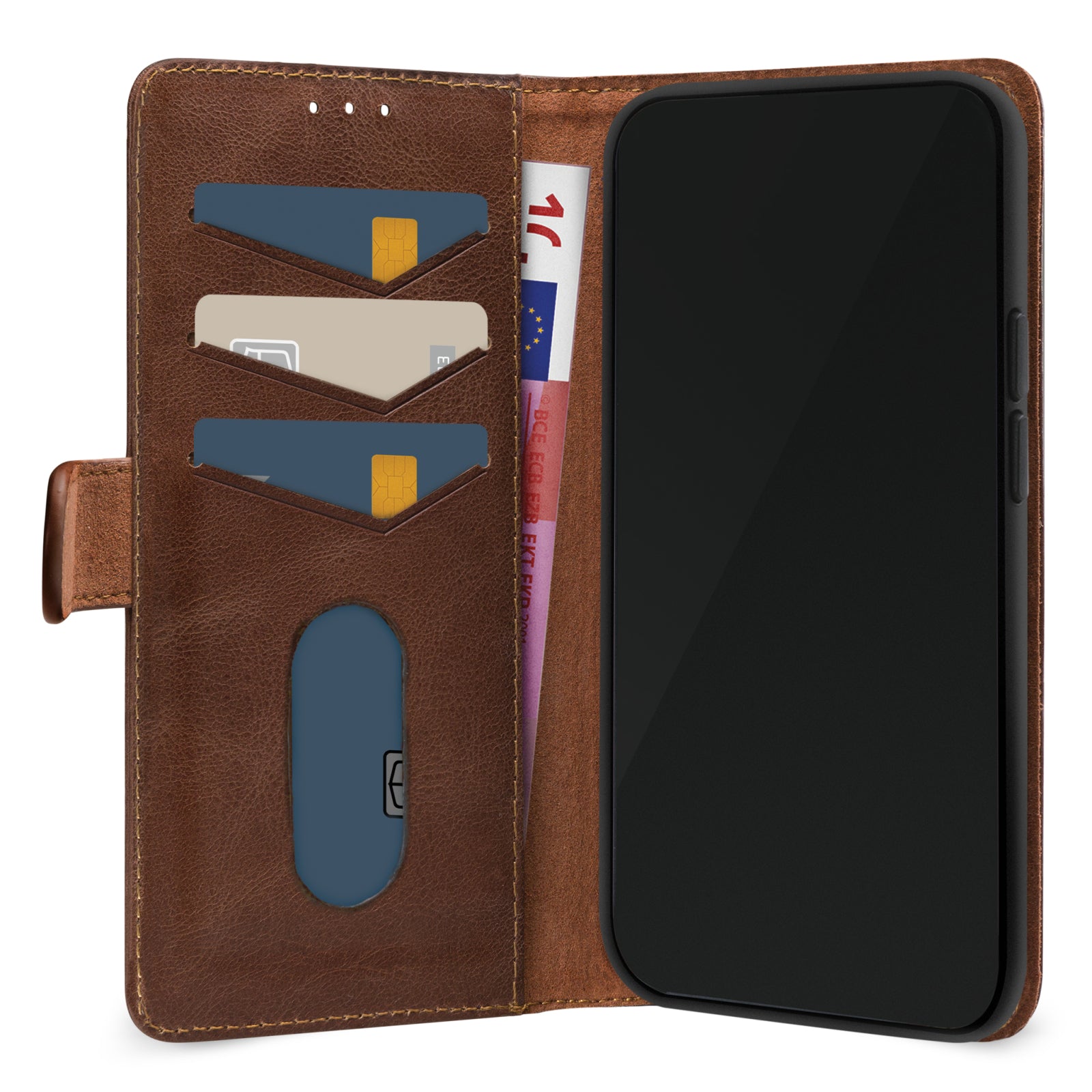 Mobilize Leather Wallet Apple iPhone 16 Pro Max Brown