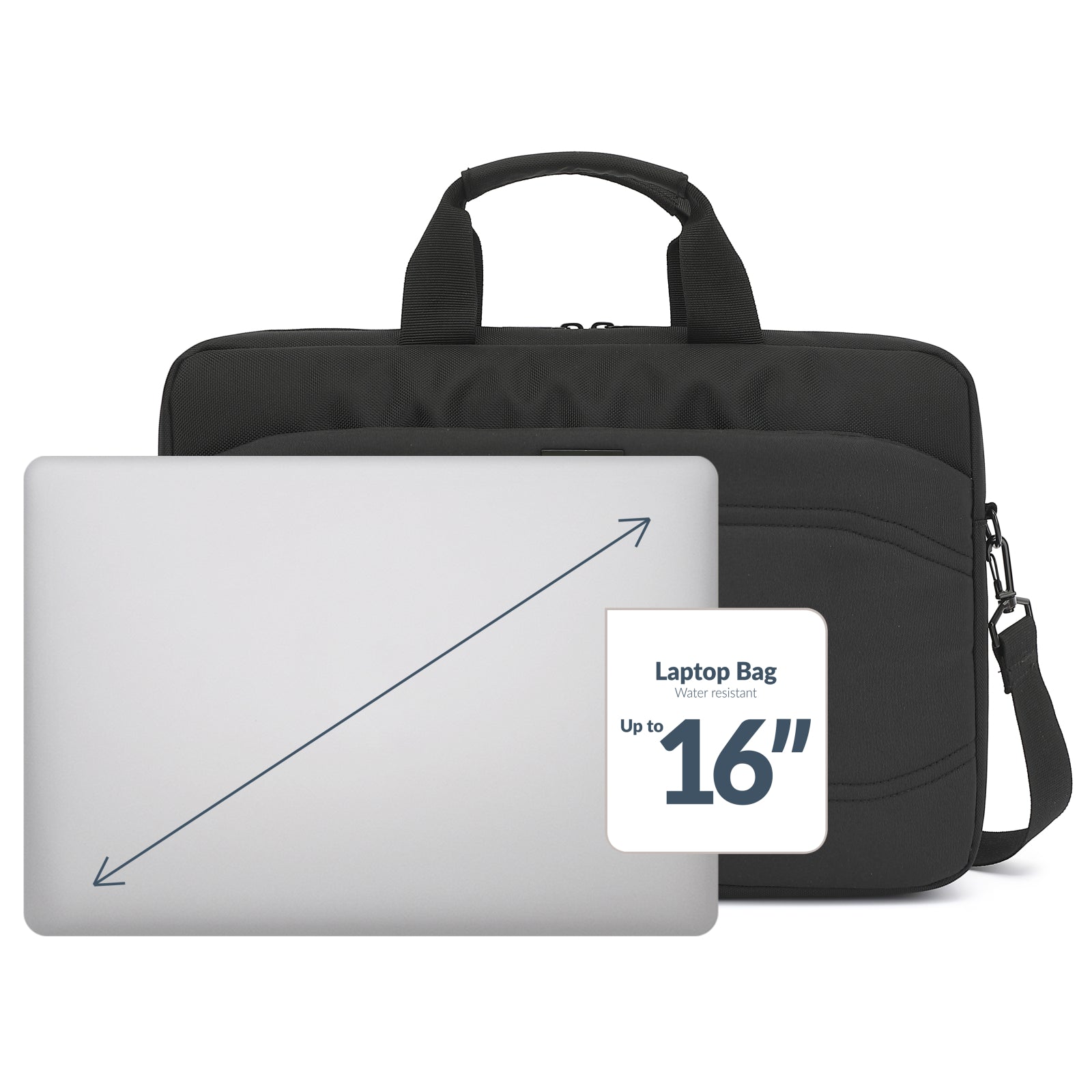 Mobilize Waterresistant Laptop Bag up to 16inch Black