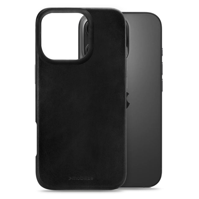 Mobilize Magsafe Compatible Premium Leather Case Apple iPhone 16 Pro Black