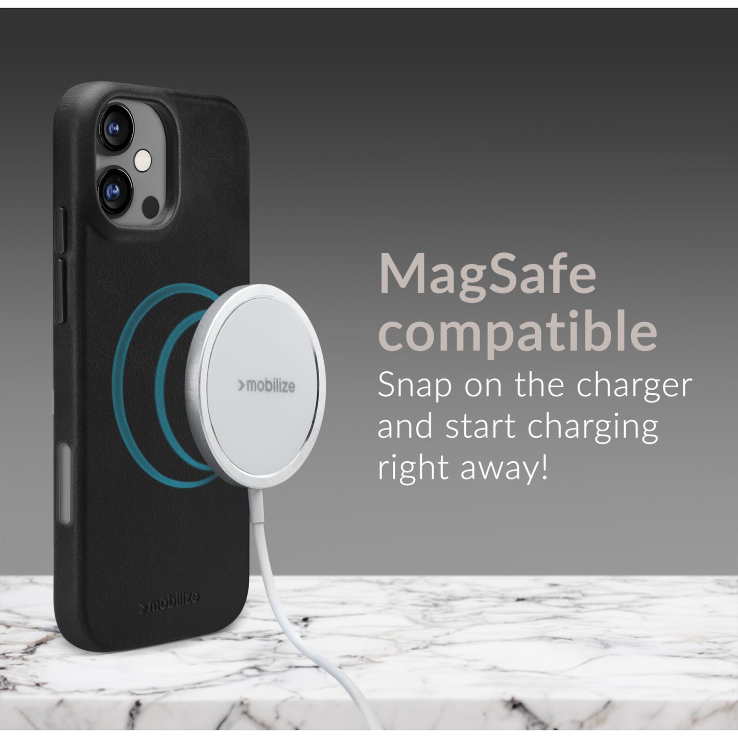 Mobilize Magsafe Compatible Premium Leather Case Apple iPhone 16 Pro Black