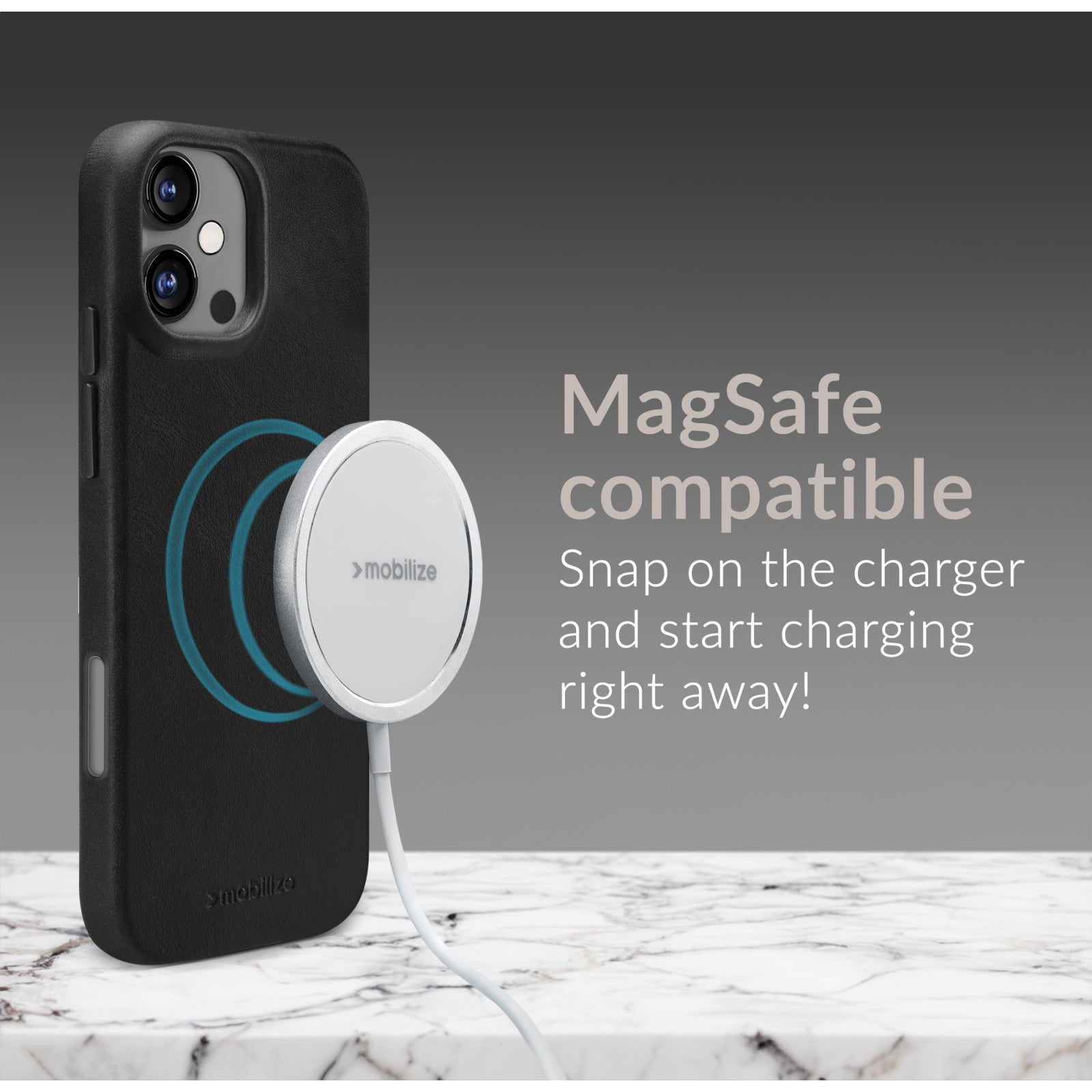 Mobilize Magsafe Compatible Premium Leather Case Apple iPhone 16 Pro Black
