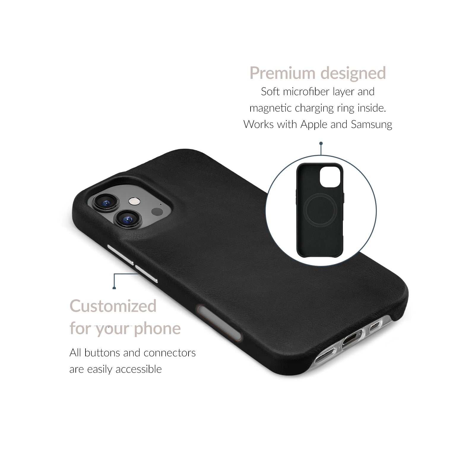 Mobilize Magsafe Compatible Premium Leather Case Apple iPhone 16 Pro Max Black