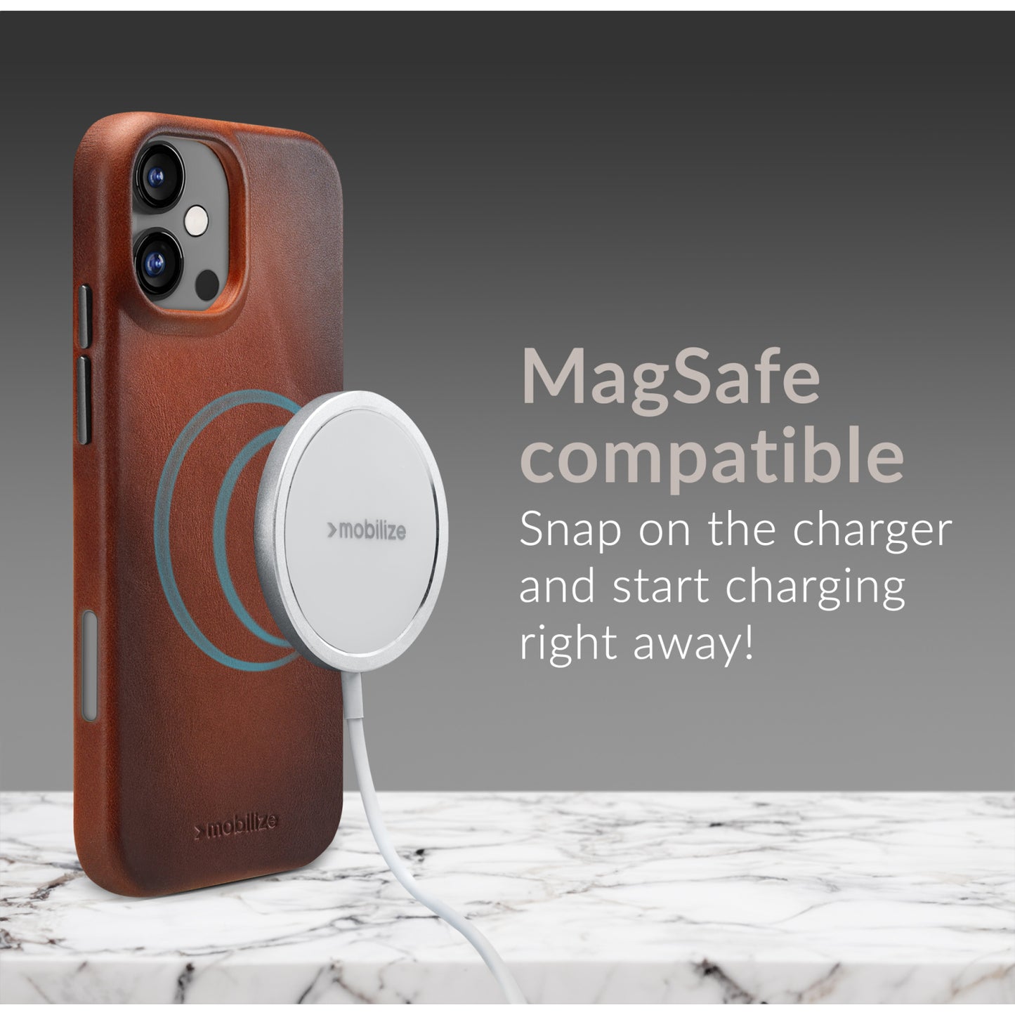 Mobilize Magsafe Compatible Premium Leather Case Apple iPhone 16 Pro Burned Cognac