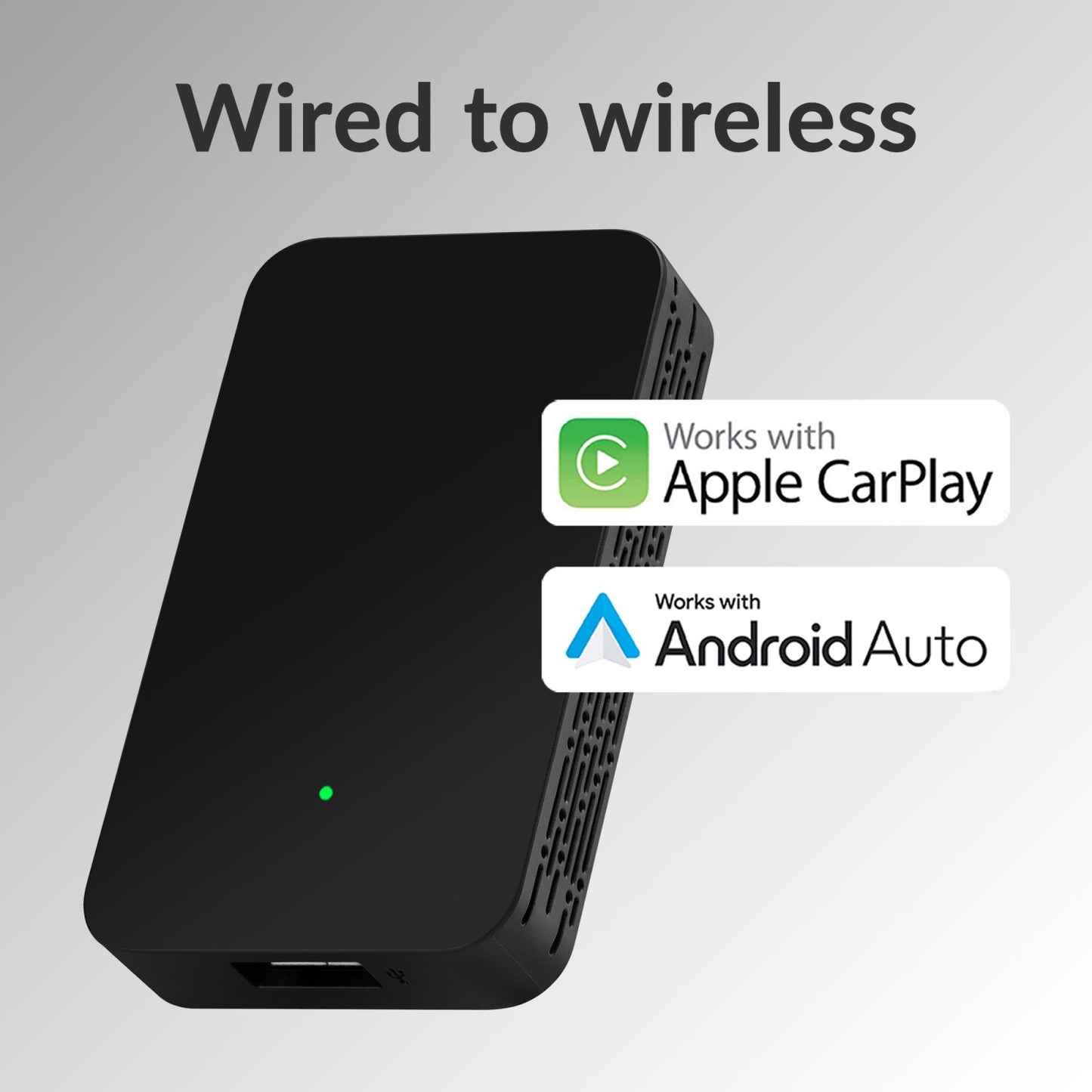 Mobilize Adapter for Wireless Apple Carplay/Android Auto Black