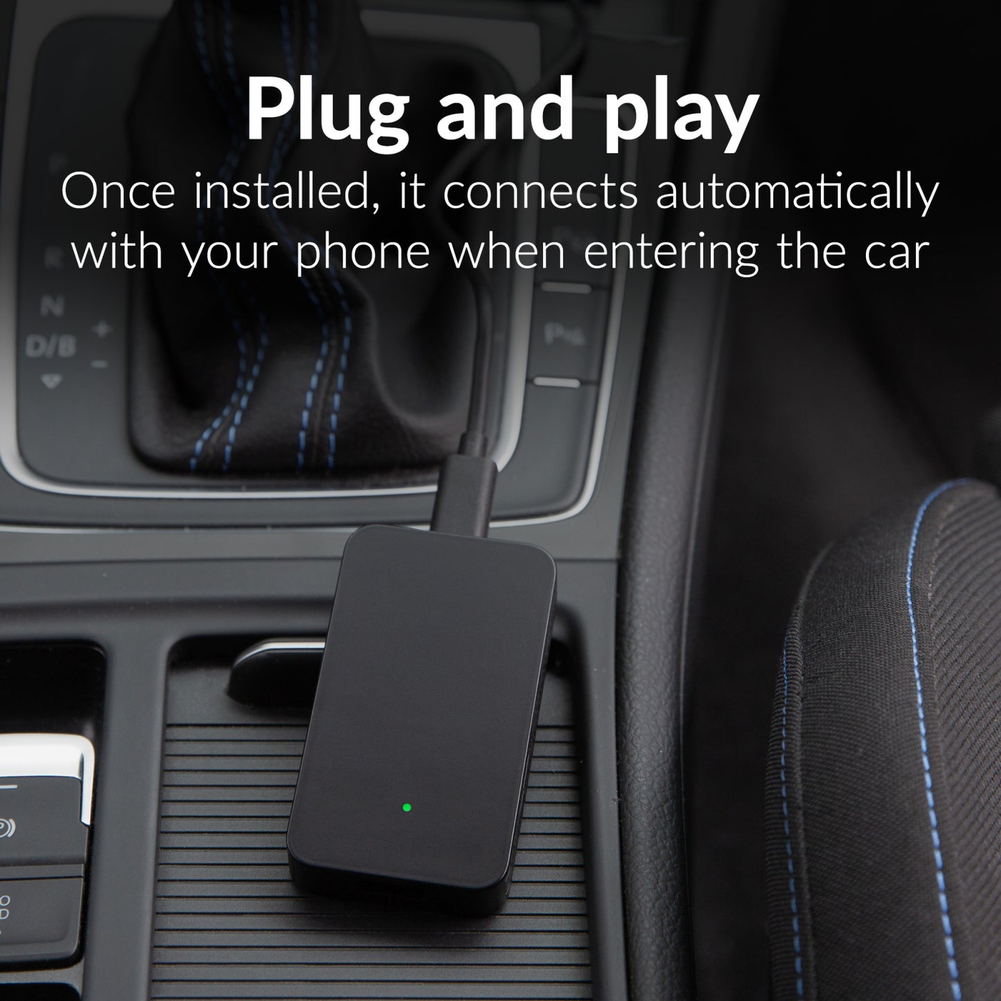 Mobilize Adapter for Wireless Apple Carplay/Android Auto Black