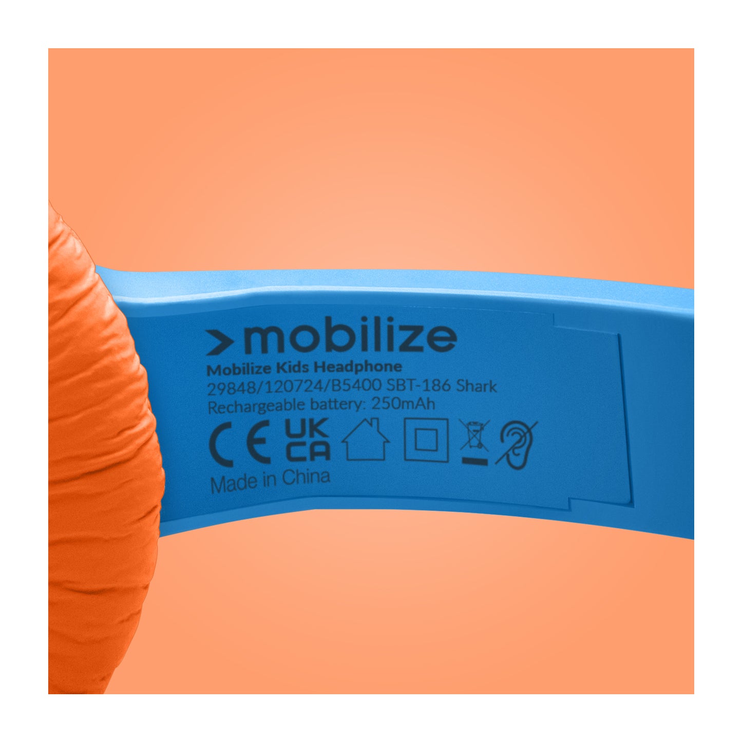 Mobilize Wireless/Wired Over Ear Kids Headphone 85dB Shark
