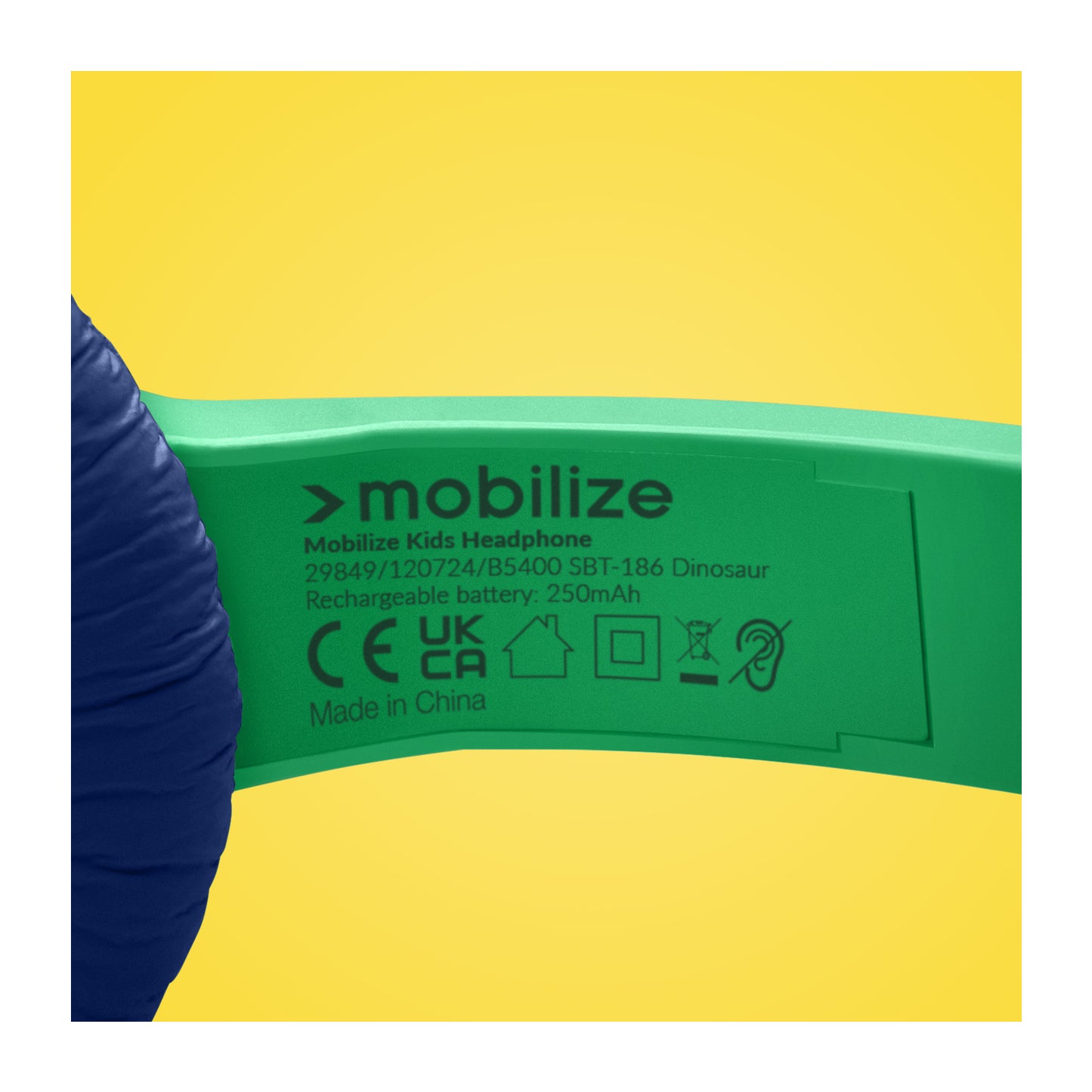Mobilize Wireless/Wired Over Ear Kids Headphone 85dB Dinosaur